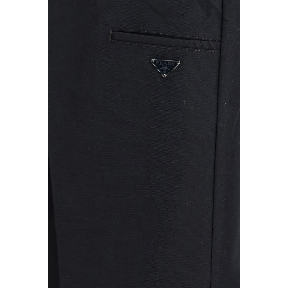 Prada Black Cotton Casual Pants | Regal Royce