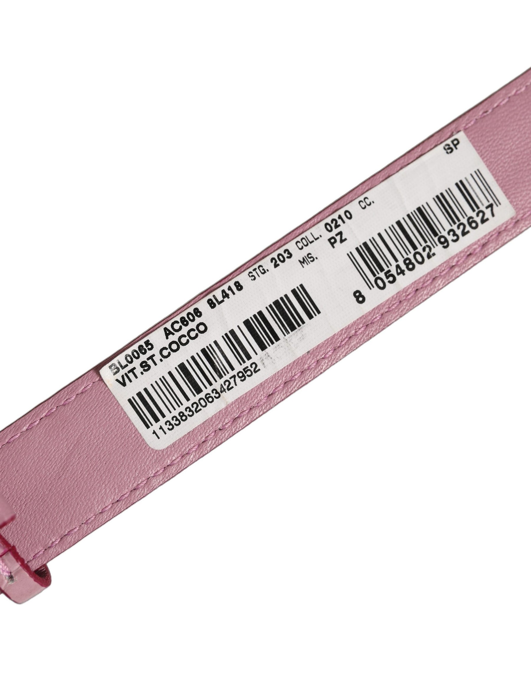 Dolce & Gabbana Pink Embossed Leather Gold Buckle Belt Strap Bracelet | Regal Royce