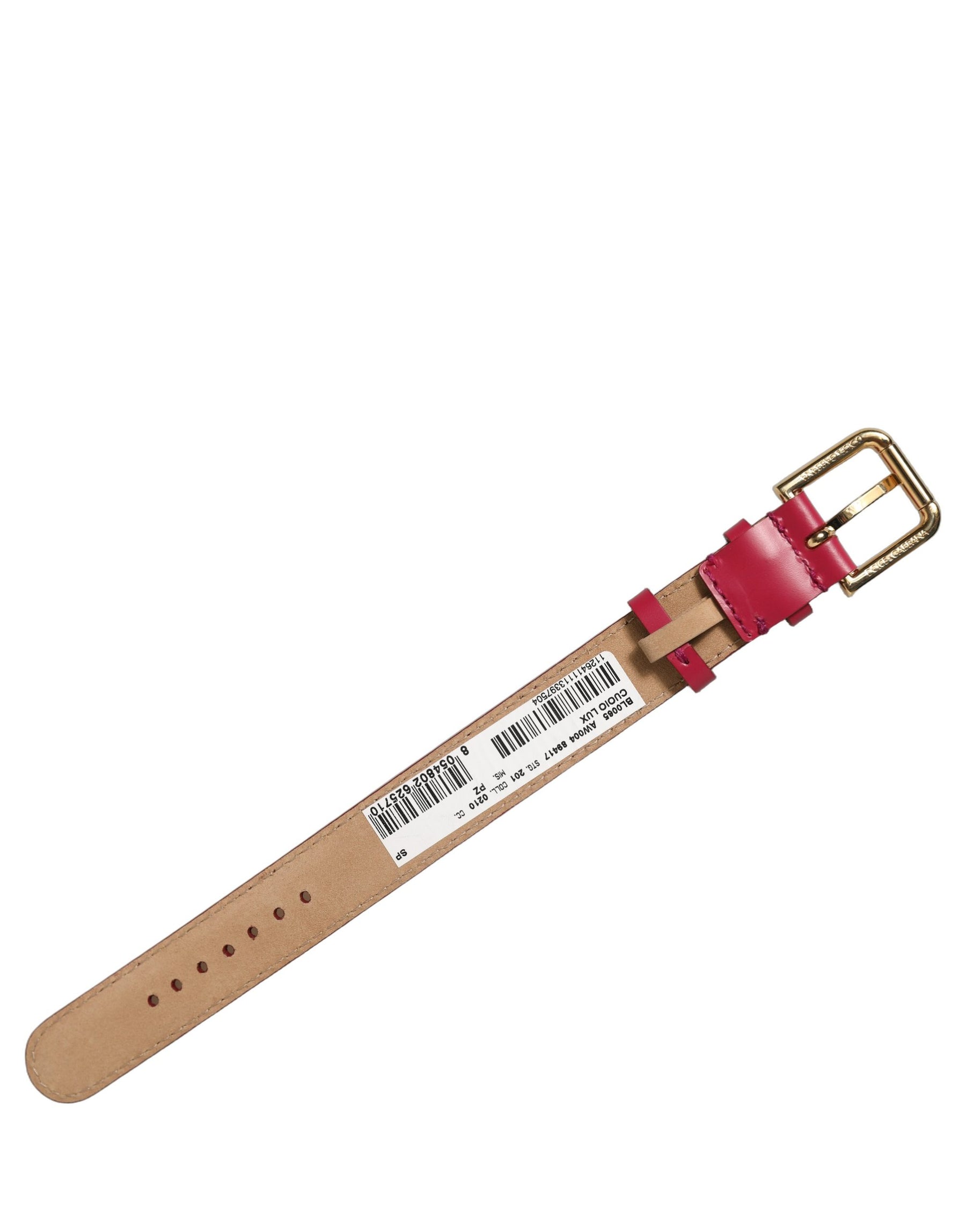 Dolce & Gabbana Red Calfskin Leather Gold Buckle Belt Strap Bracelet | Regal Royce