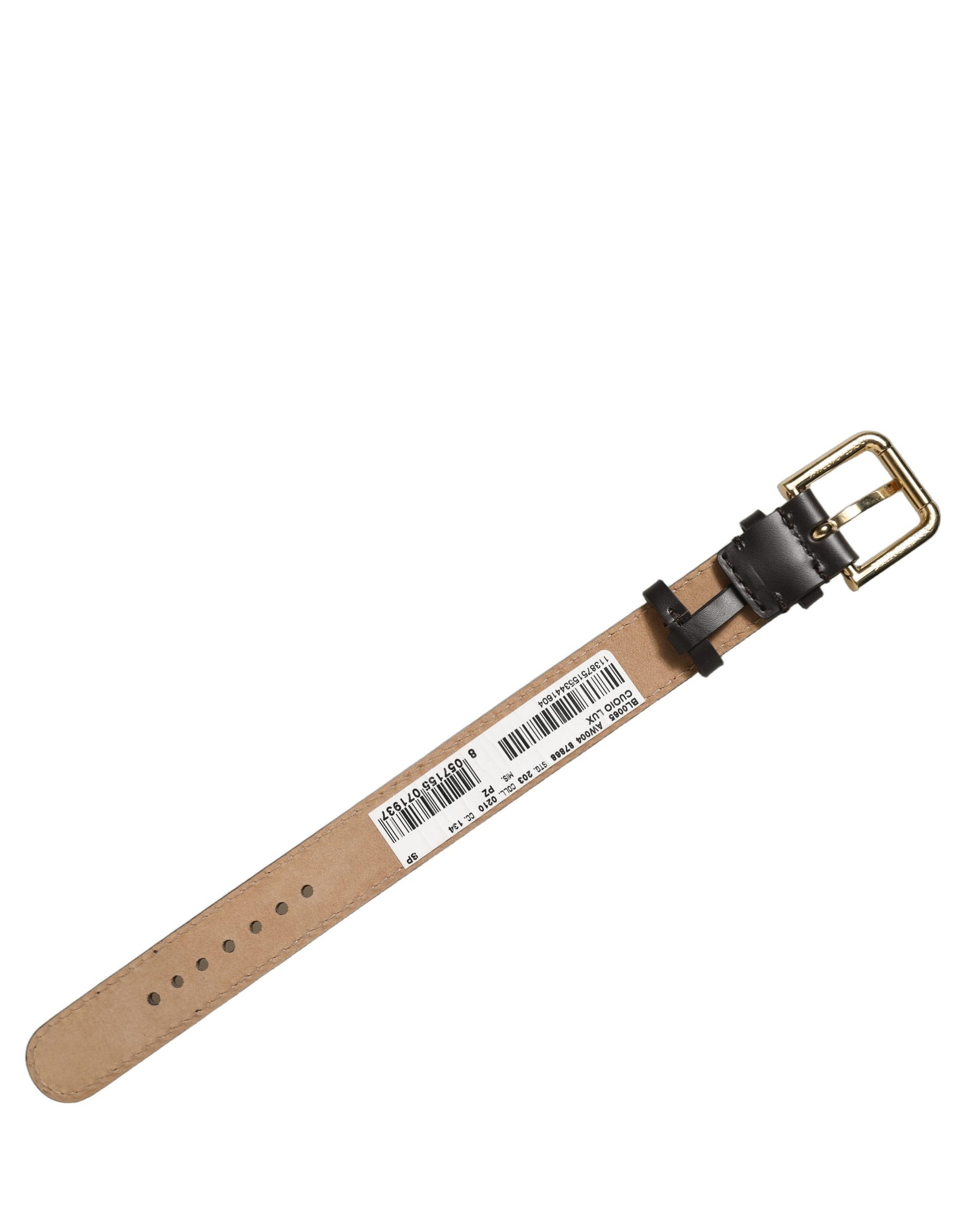 Dolce & Gabbana Black Calfskin Leather Gold Buckle Belt Strap Bracelet | Regal Royce