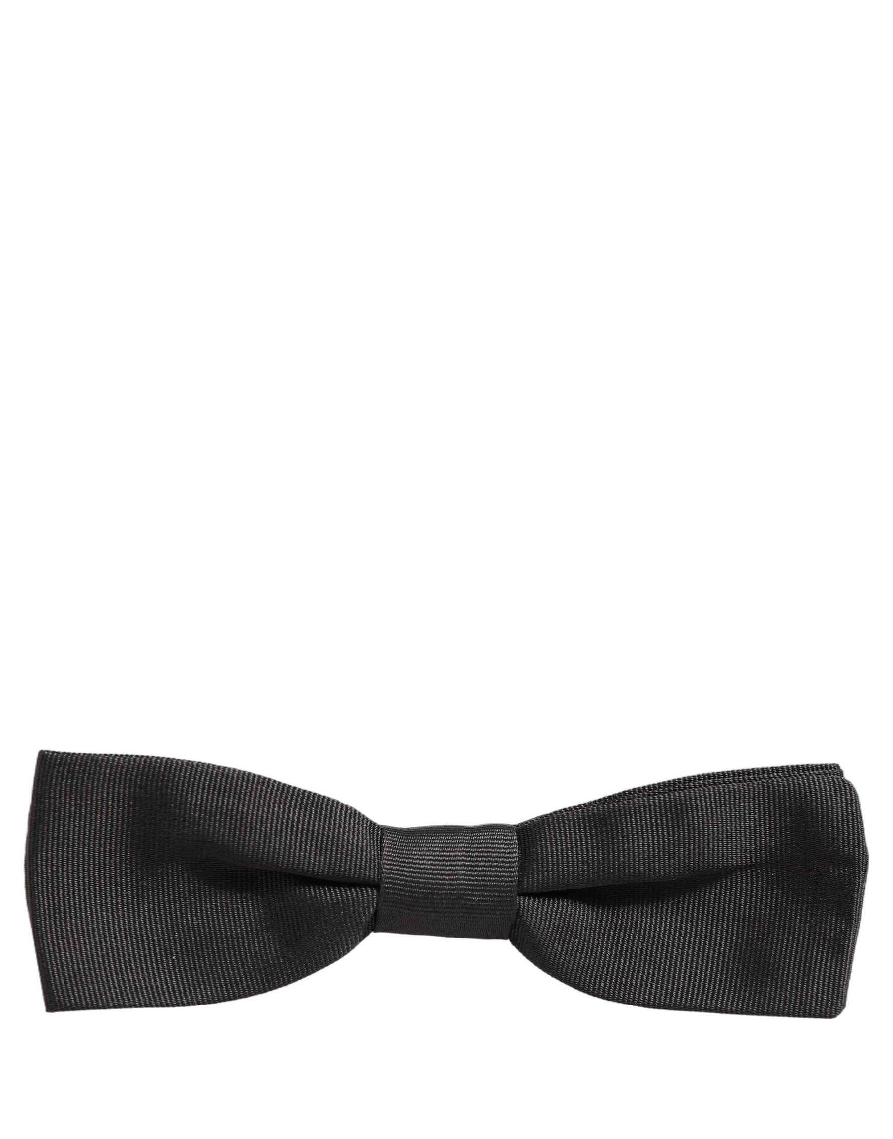 Dolce & Gabbana Men Black 100% Cotton Adjustable Neck Papillon Bow Tie | Regal Royce