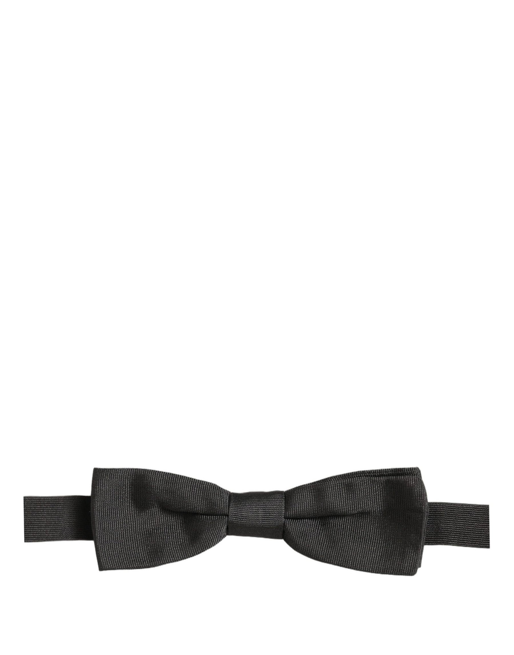 Dolce & Gabbana Men Black 100% Cotton Adjustable Neck Papillon Bow Tie | Regal Royce