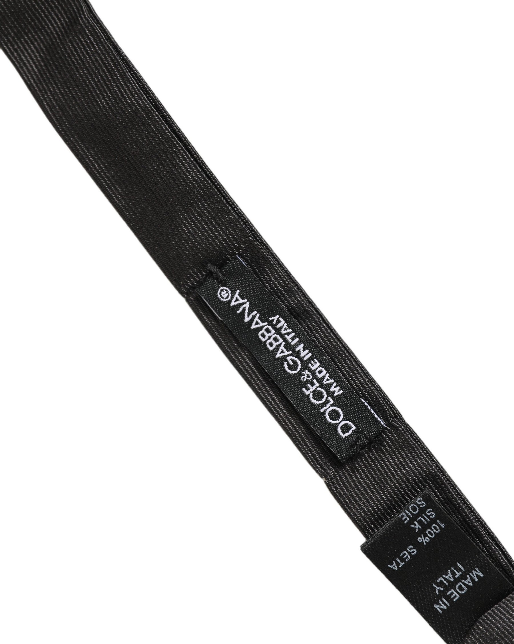 Dolce & Gabbana Men Black 100% Cotton Adjustable Neck Papillon Bow Tie | Regal Royce