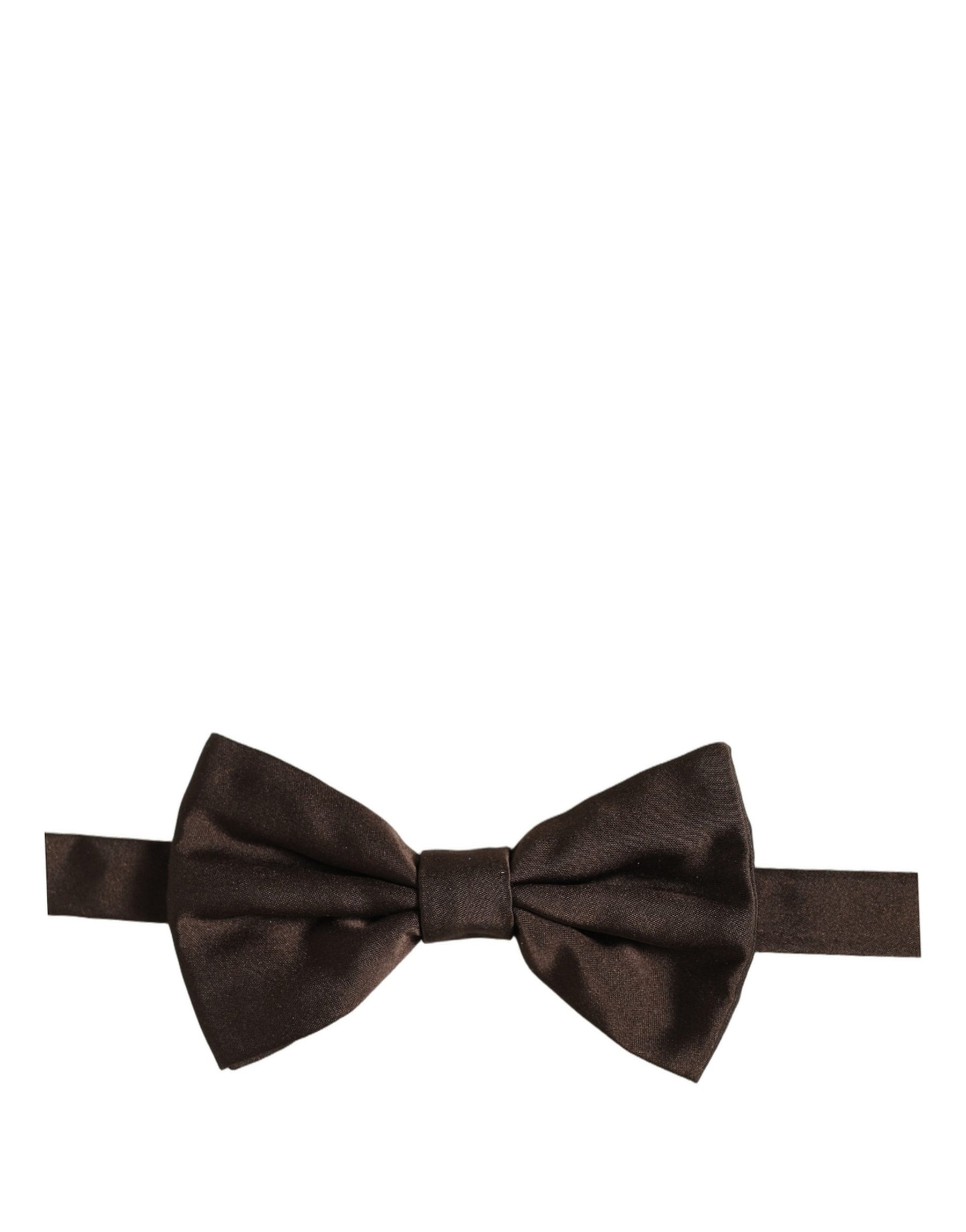 Dolce & Gabbana Men Brown 100% Silk Adjustable Neck Papillon Bow Tie | Regal Royce