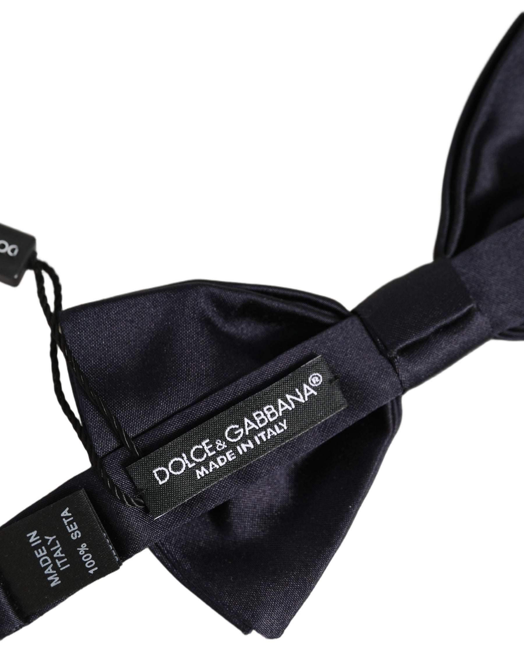 Dolce & Gabbana Men Black 100% Silk Adjustable Neck Papillon Bow Tie | Regal Royce