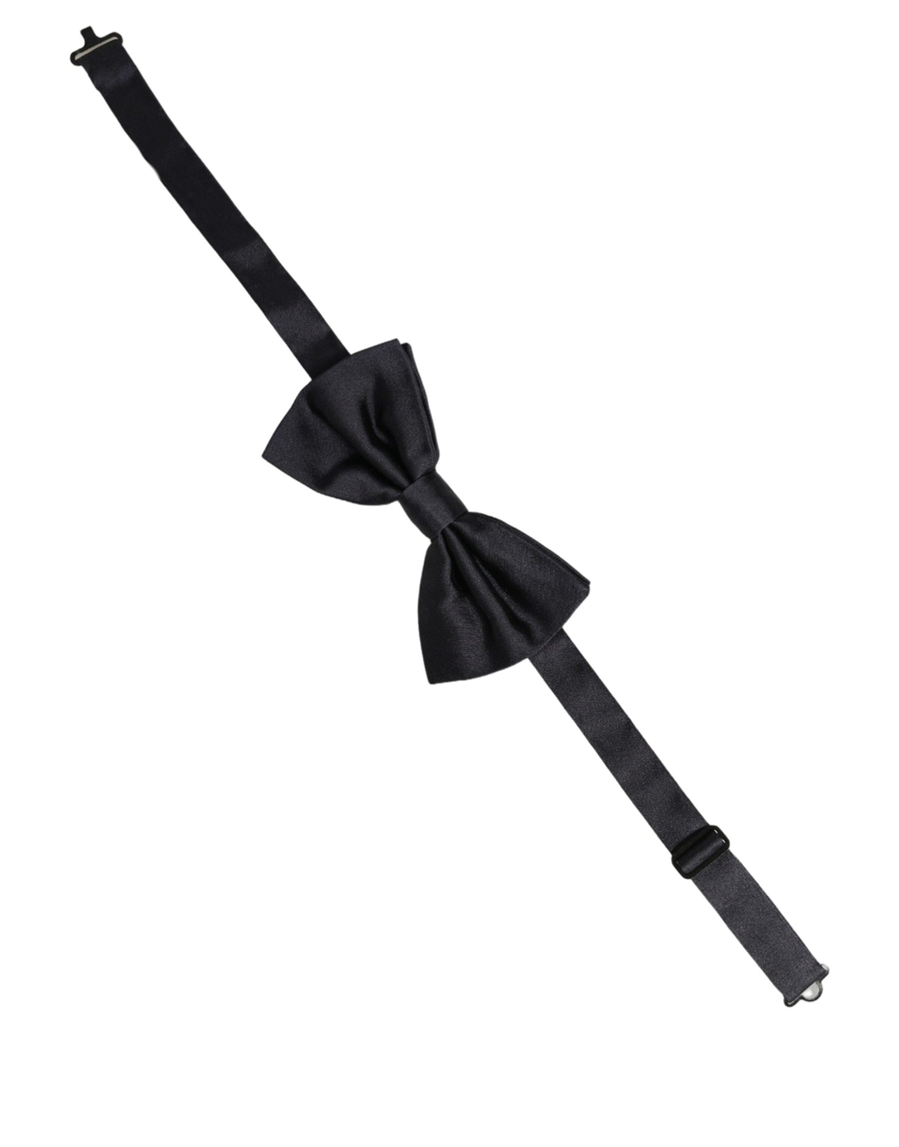 Dolce & Gabbana Men Black 100% Silk Adjustable Neck Papillon Bow Tie | Regal Royce