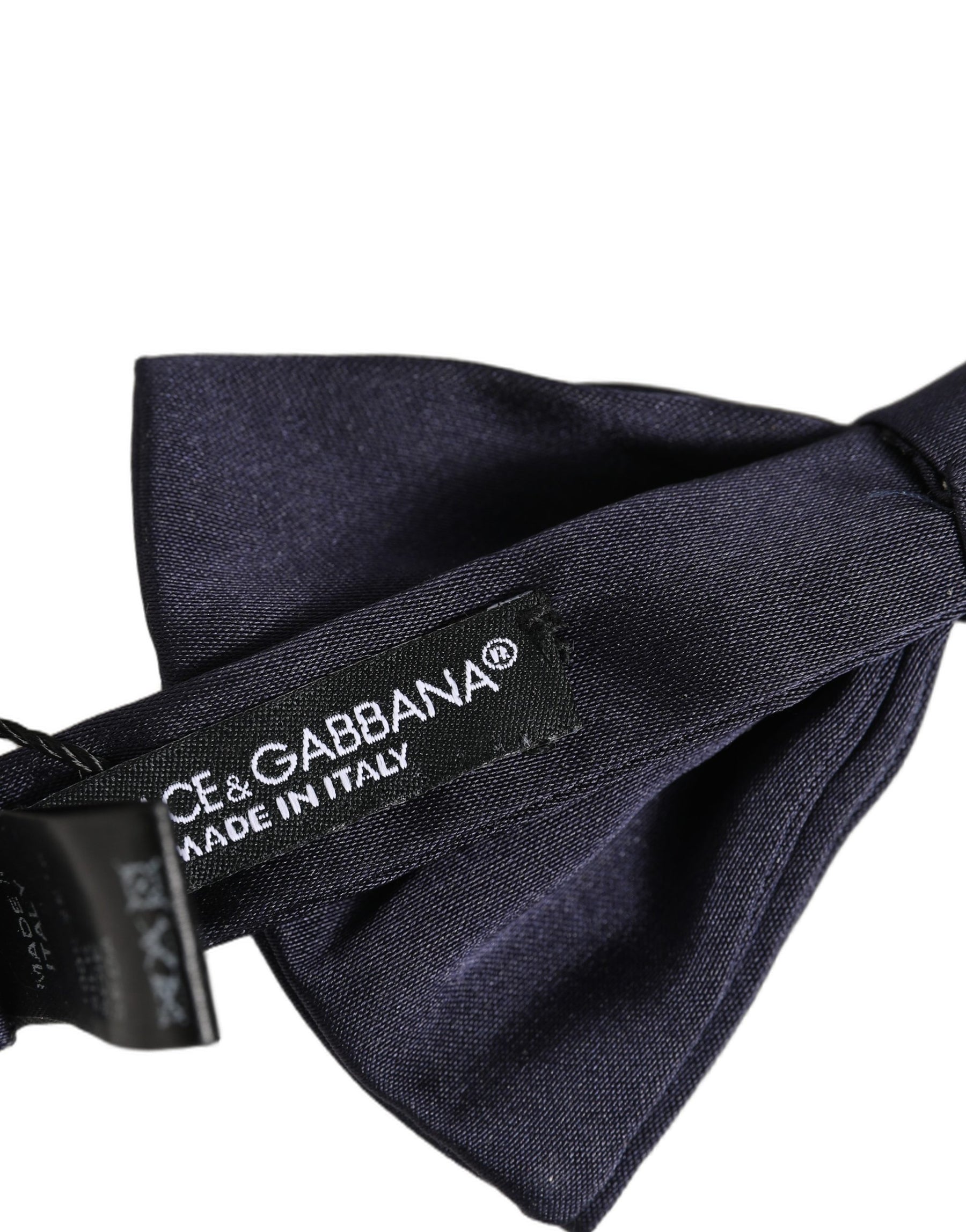 Dolce & Gabbana Men Dark Blue Silk Adjustable Neck Papillon Bow Tie | Regal Royce