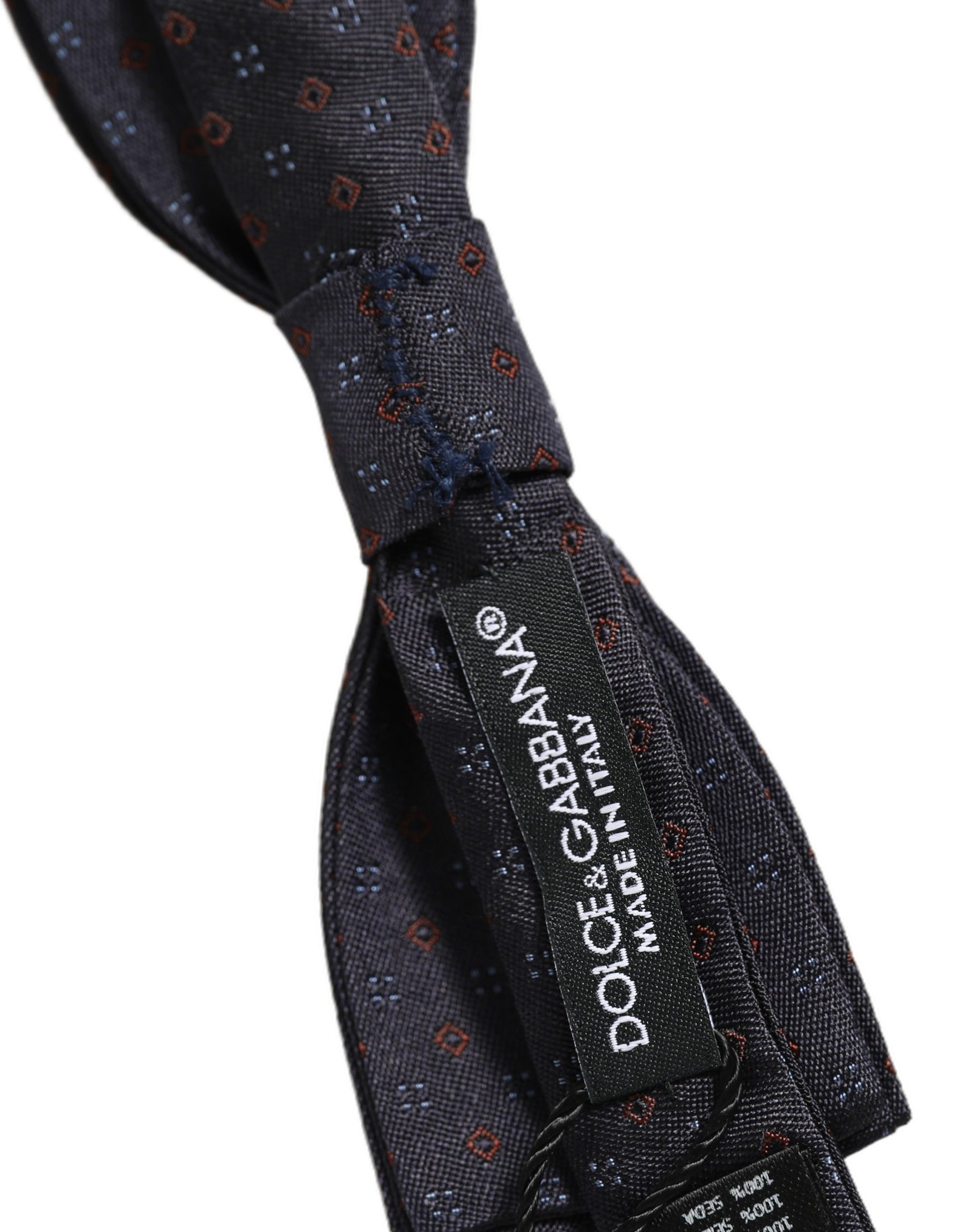 Dolce & Gabbana Black Diamond Pattern Adjustable Neck Papillon Bow Tie | Regal Royce