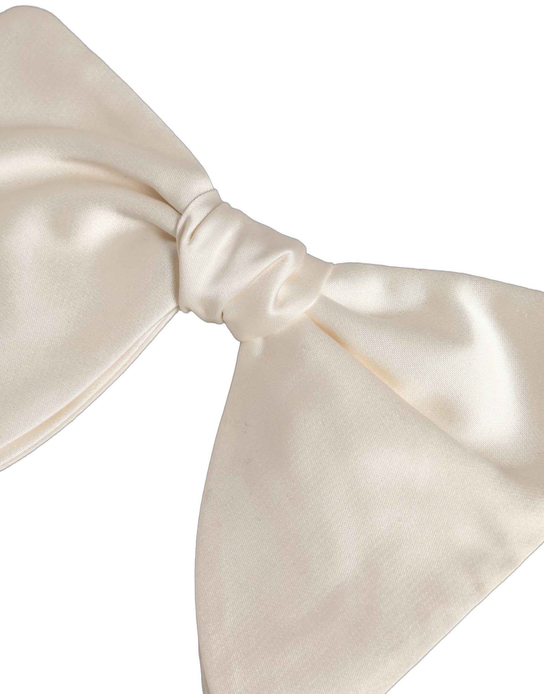 Dolce & Gabbana Men White 100% Silk Adjustable Neck Papillon Bow Tie | Regal Royce