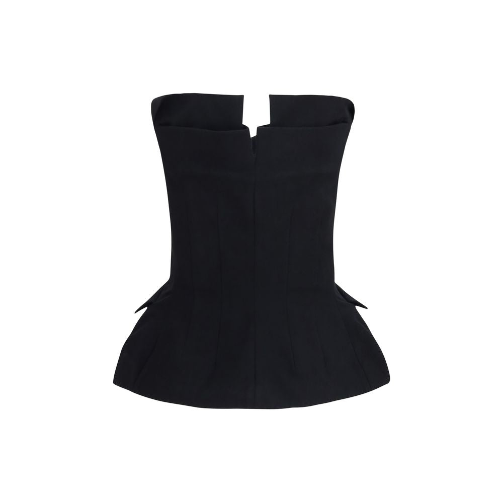 Magda Butrym Black Silk Waistcoat | Regal Royce