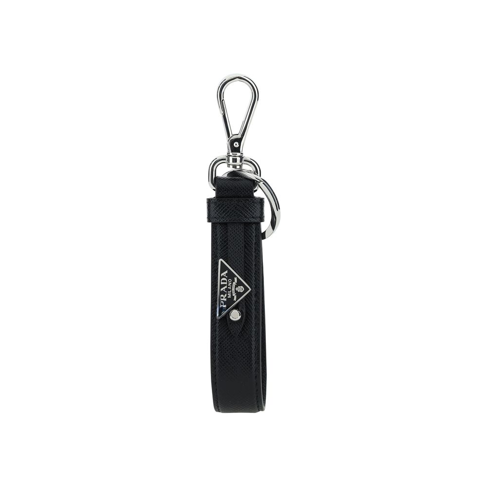 Prada Black Stainless Steel Keychain | Regal Royce