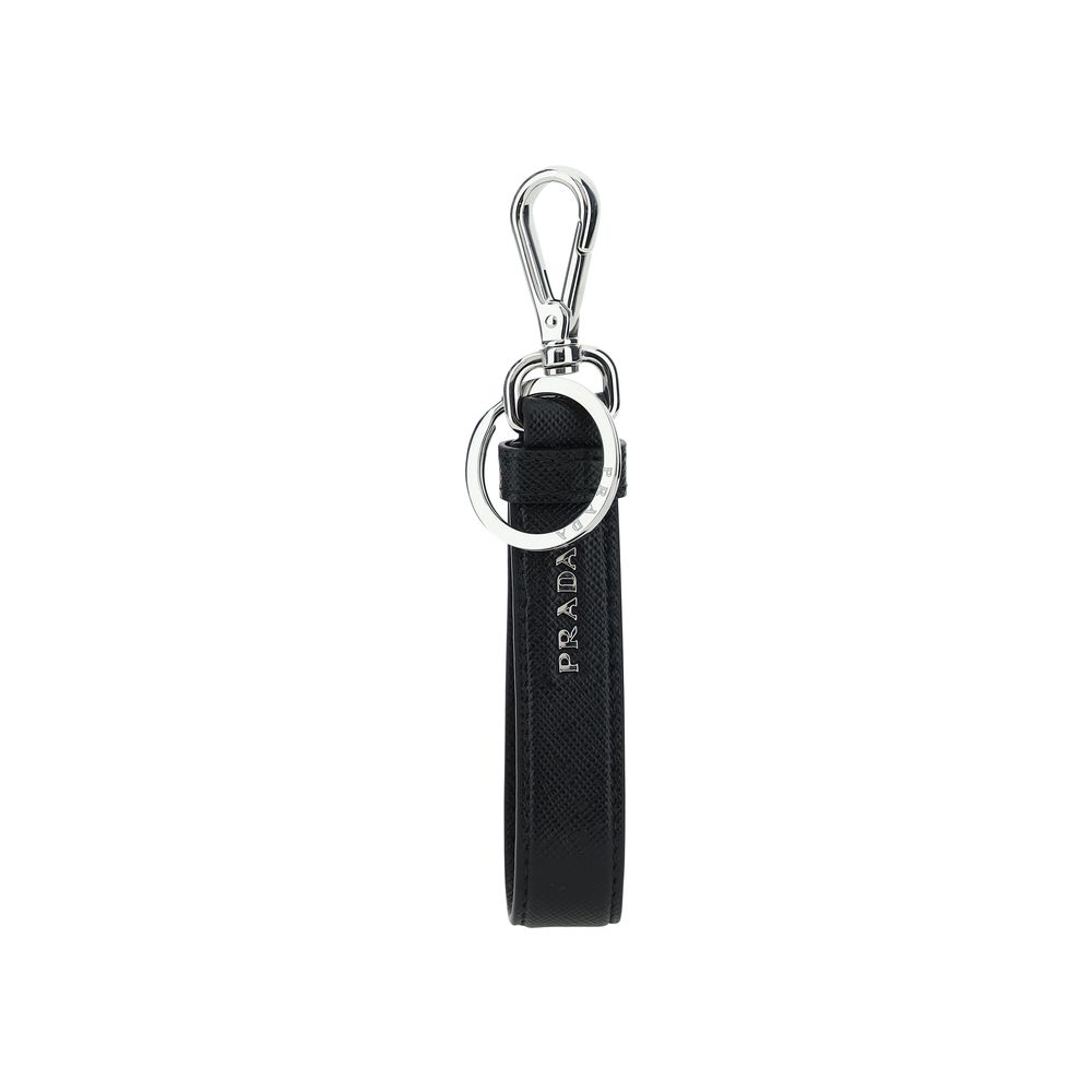 Prada Black Stainless Steel Keychain | Regal Royce