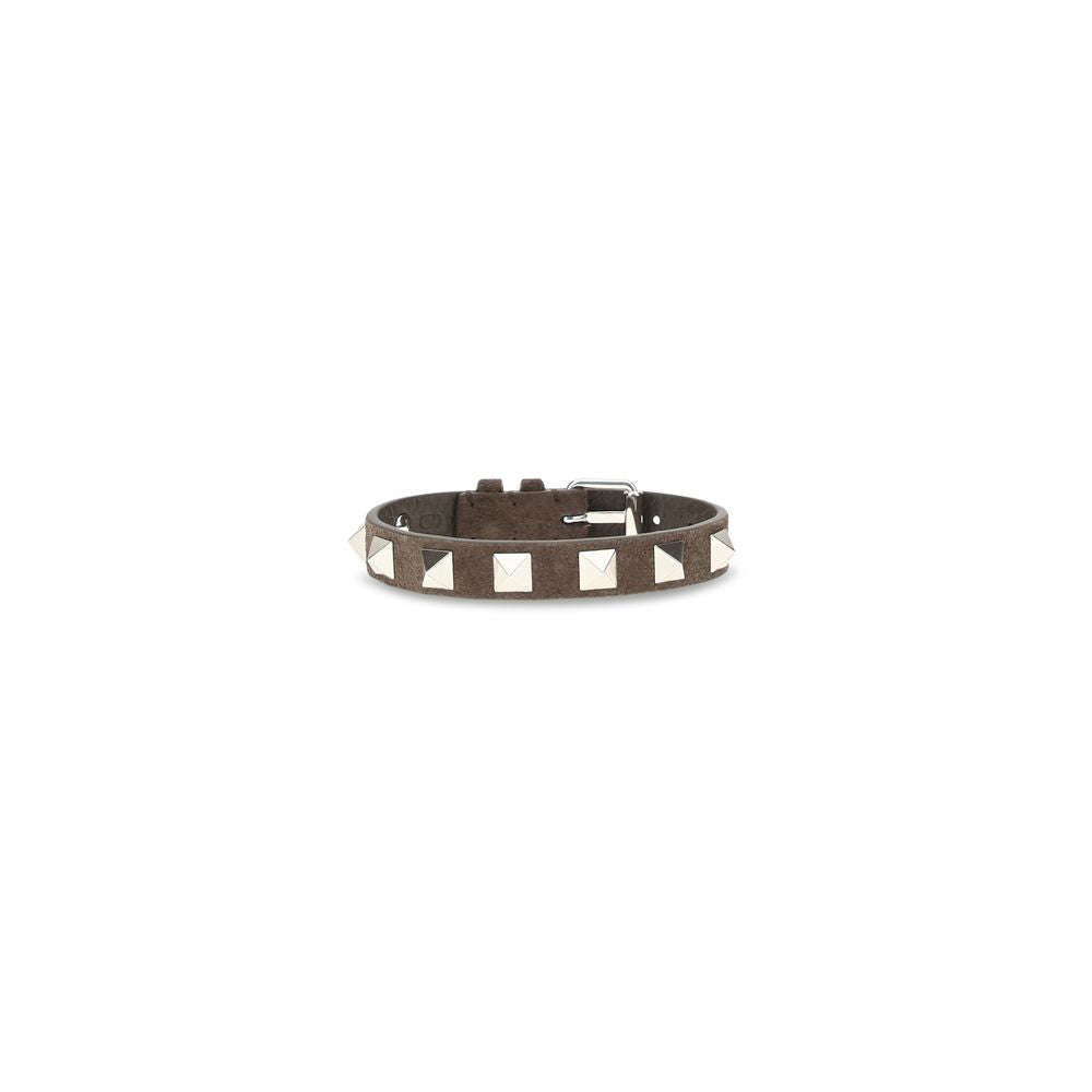 Valentino Garavani Brown Calf Leather Bos Taurus Bracelet | Regal Royce