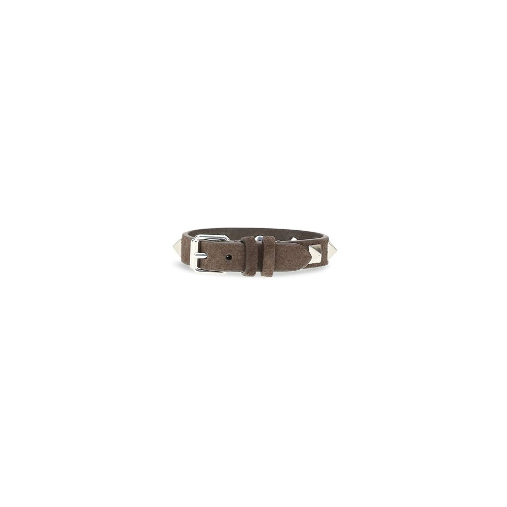 Valentino Garavani Brown Calf Leather Bos Taurus Bracelet | Regal Royce