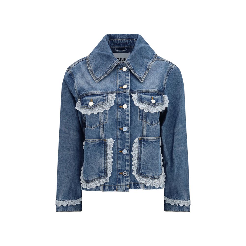 Ganni Blue Cotton Denim Jacket | Regal Royce