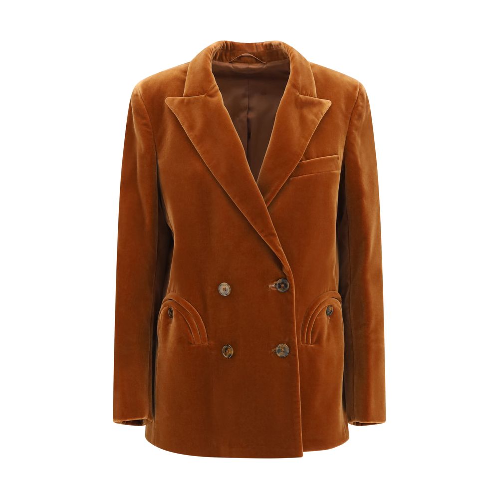 Blazé Milano Brown Cotton Blazer | Regal Royce