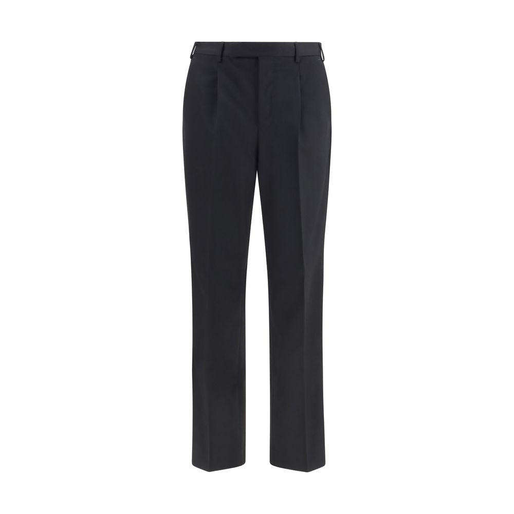 PT Torino Black Wool Oves Aries Casual Pants | Regal Royce