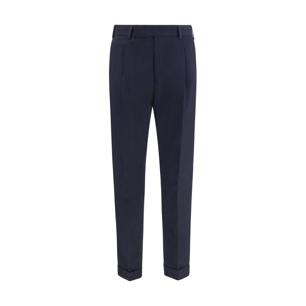 PT Torino Blue Wool Oves Aries Casual Pants | Regal Royce