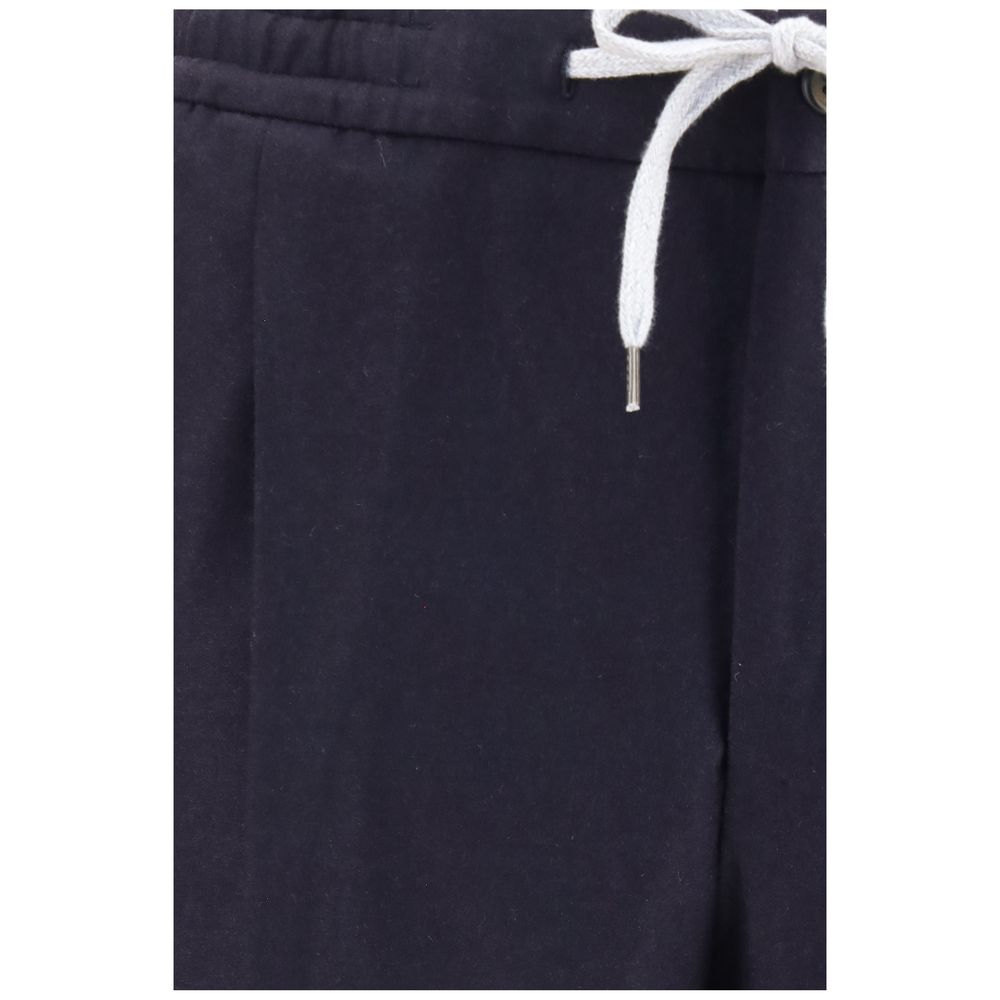 PT Torino Blue Wool Oves Aries Casual Pants | Regal Royce