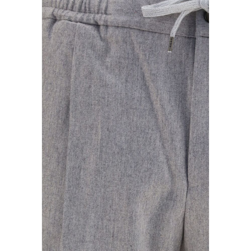 PT Torino Gray Wool Oves Aries Casual Pants | Regal Royce