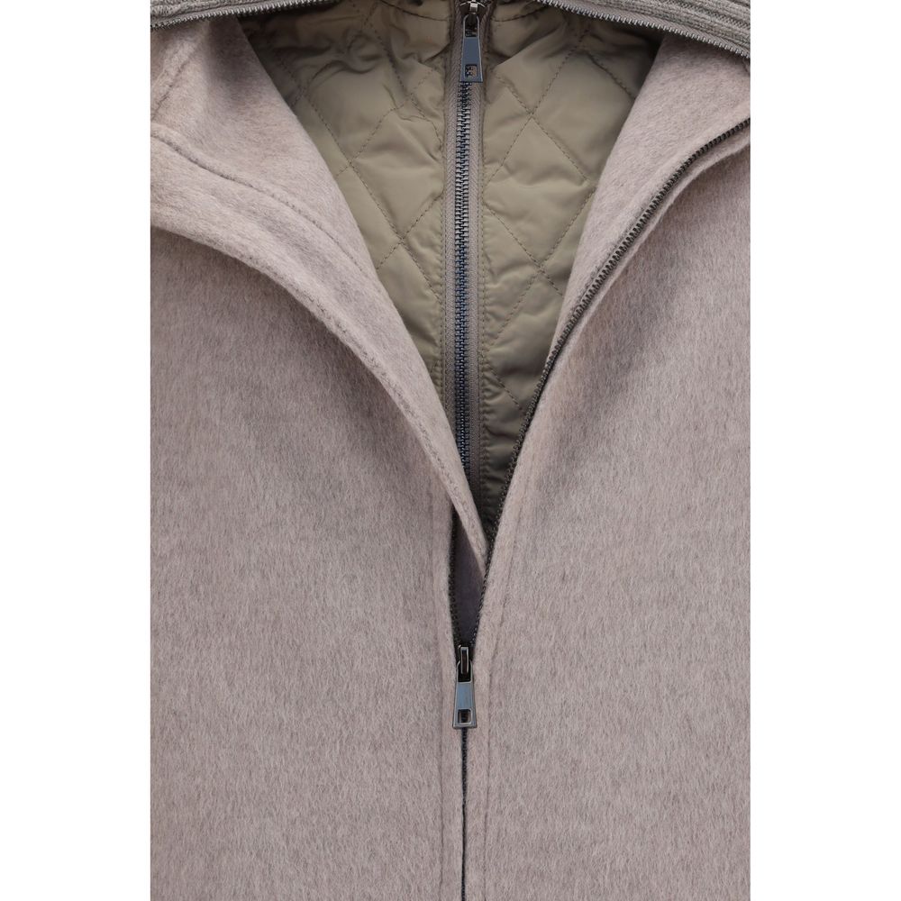 P.A.R.O.S.H. Beige Wool Oves Aries Full-Length Jacket | Regal Royce