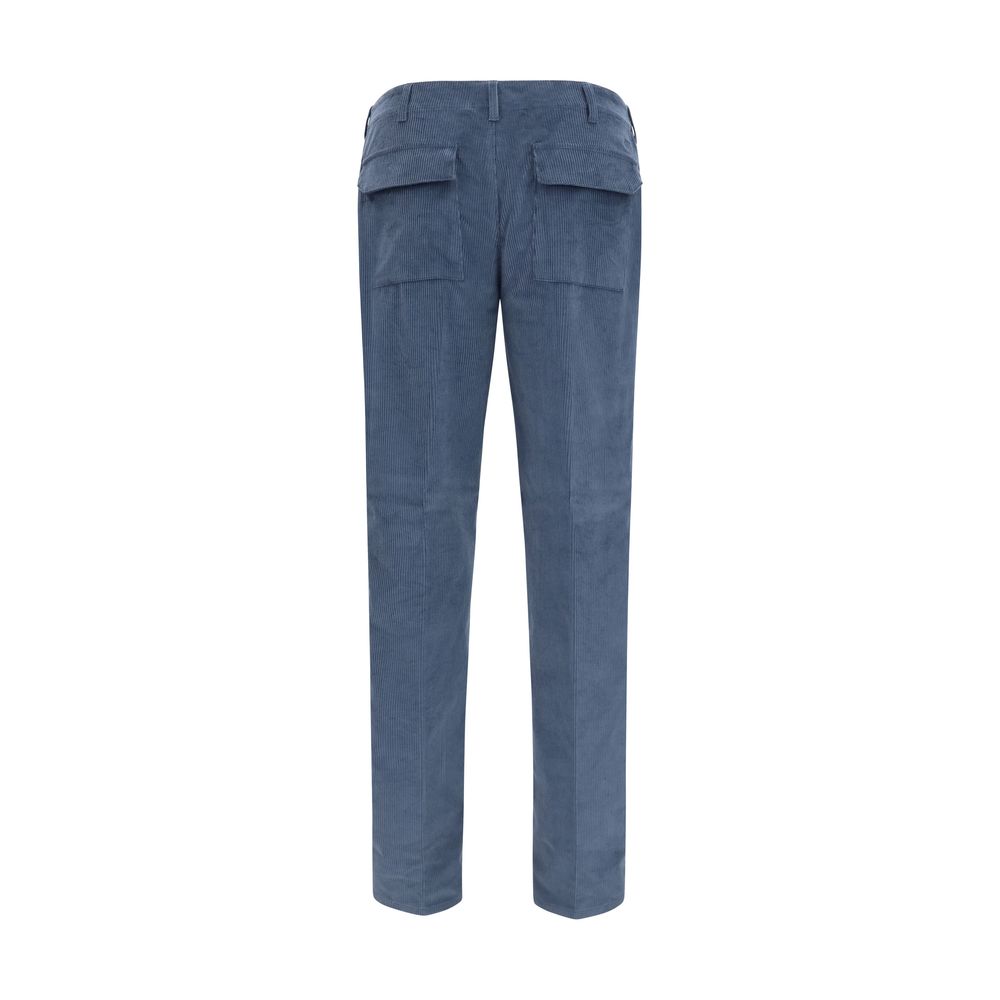 Etro Blue Cotton Casual Pants | Regal Royce