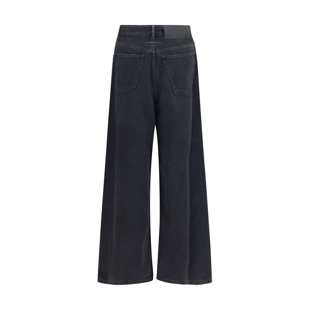 MM6 Black Cotton Relaxed Fit Jeans | Regal Royce