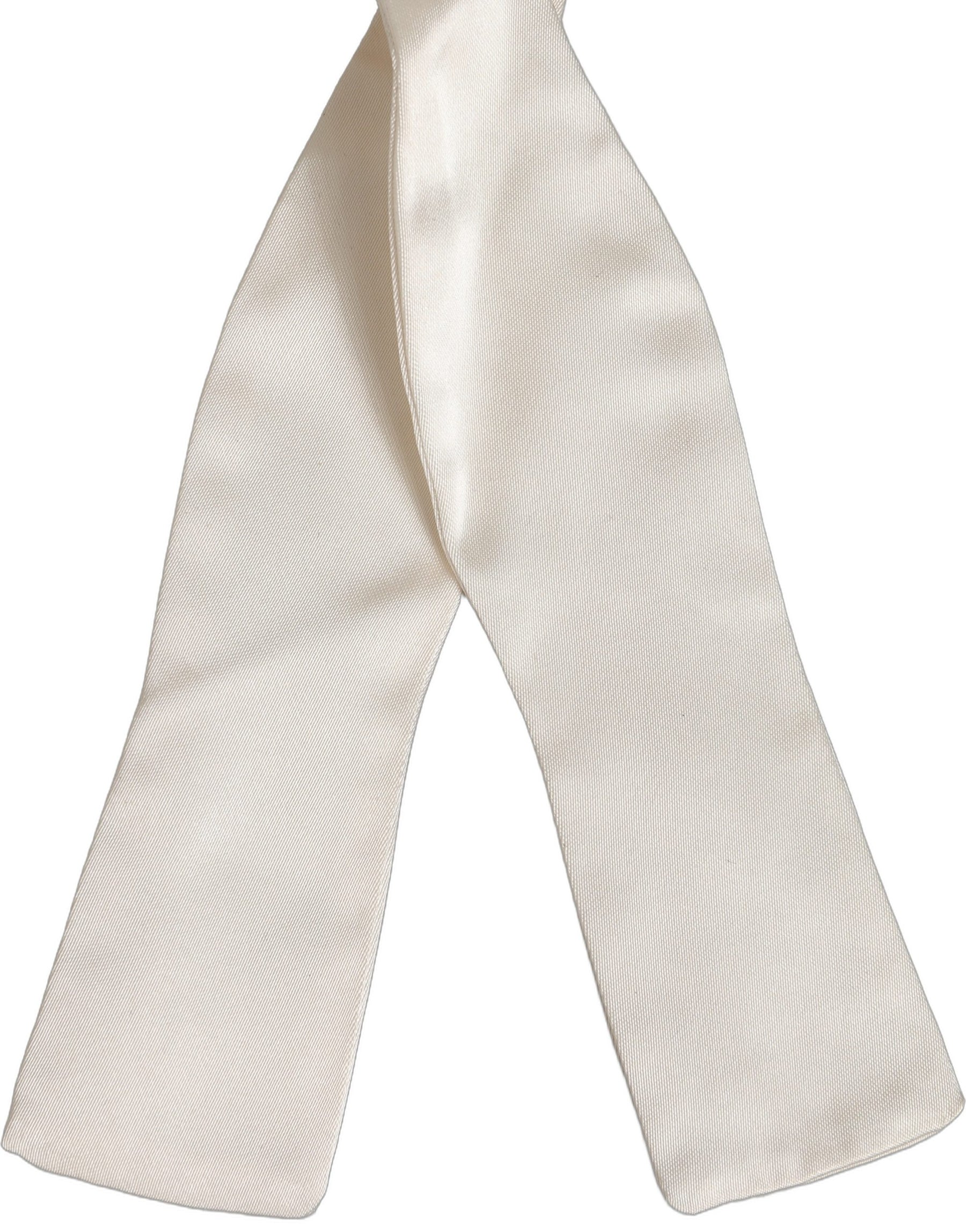Dolce & Gabbana Men White 100% Silk Adjustable Neck Papillon Bow Tie | Regal Royce