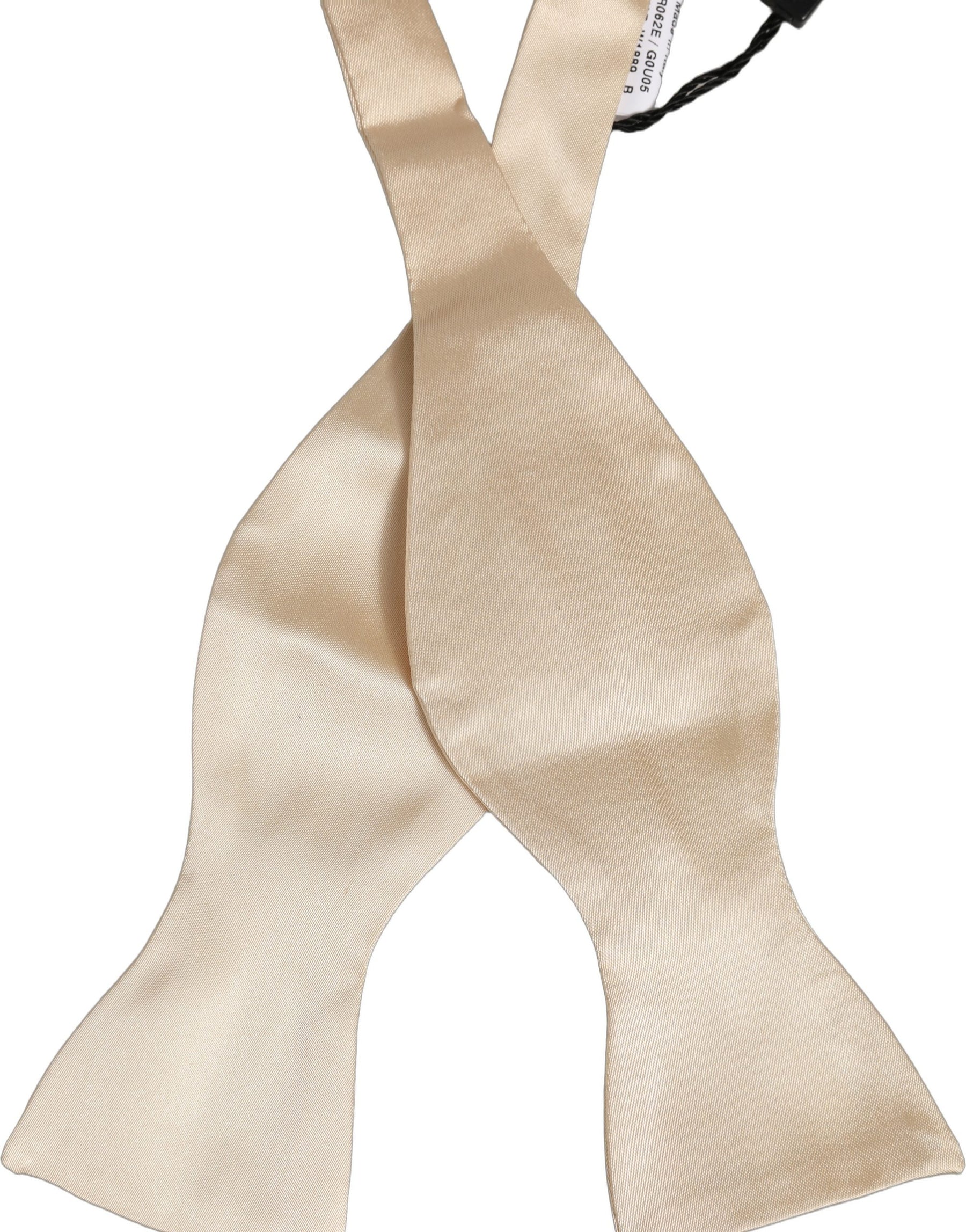 Dolce & Gabbana Men Beige 100% Silk Adjustable Neck Papillon Bow Tie | Regal Royce