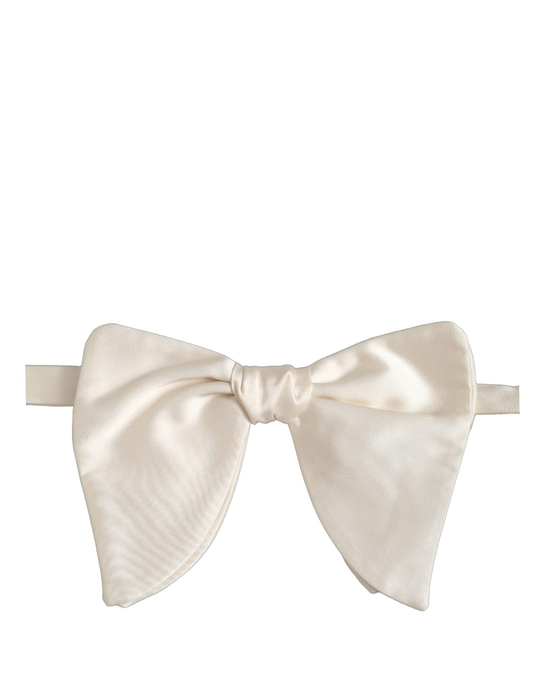 Dolce & Gabbana Men White 100% Silk Adjustable Neck Papillon Bow Tie | Regal Royce