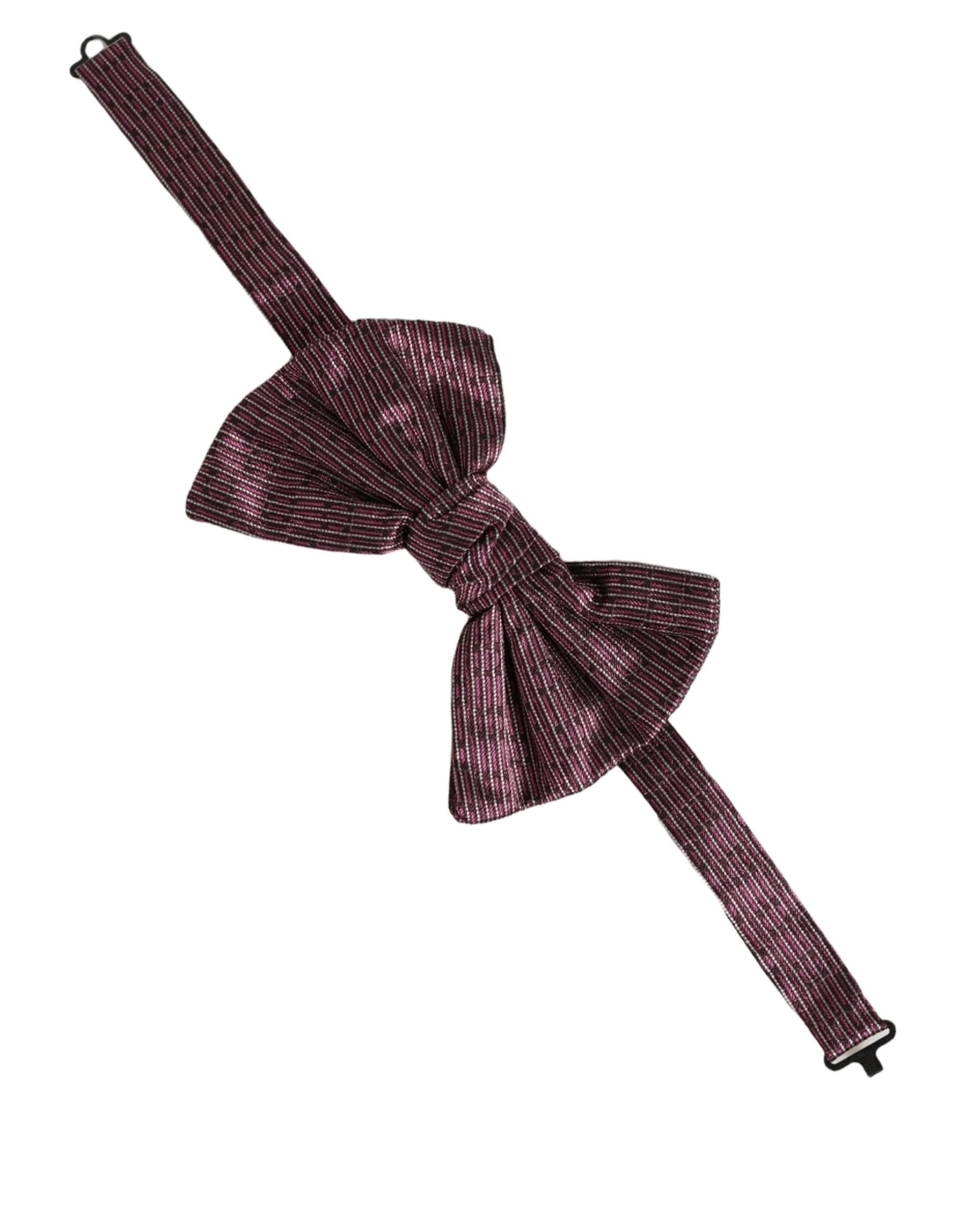 Dolce & Gabbana Men Maroon 100% Silk Adjustable Neck Papillon Bow Tie | Regal Royce