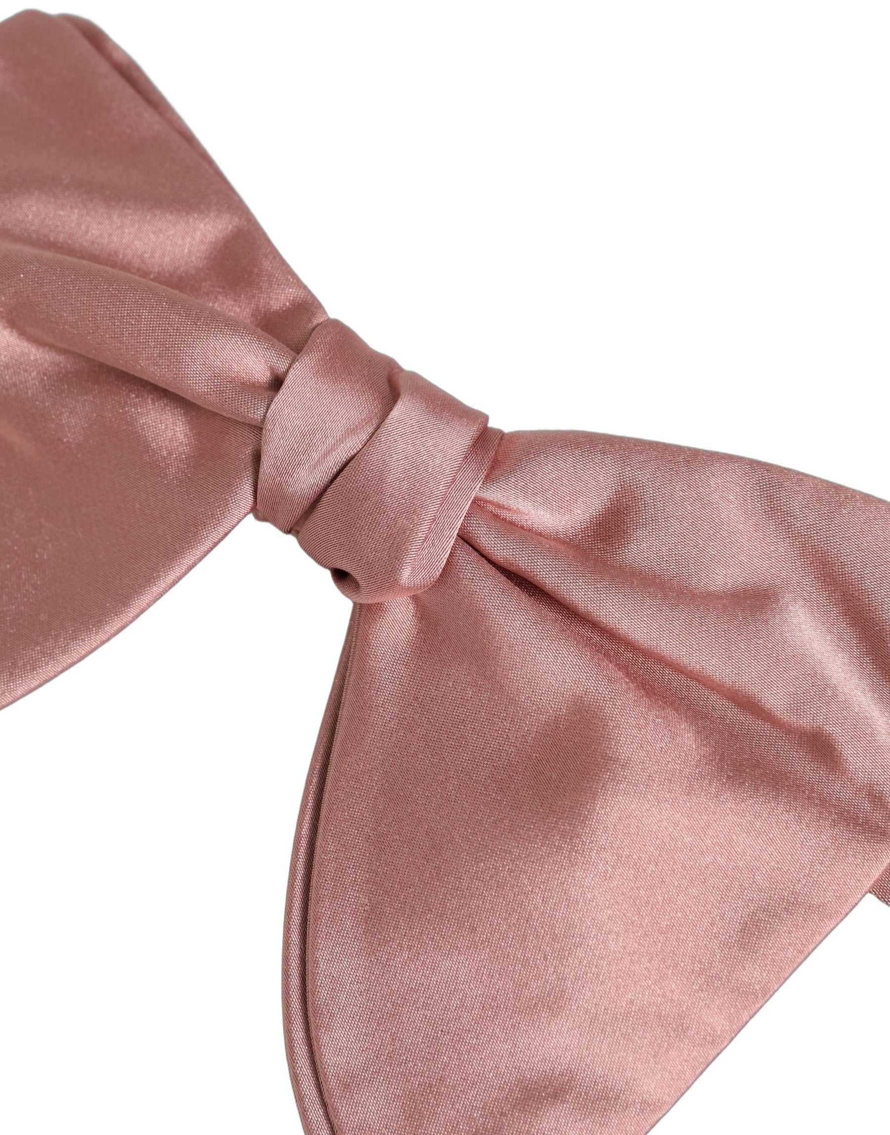 Dolce & Gabbana Men Pink 100% Silk Adjustable Neck Papillon Bow Tie | Regal Royce