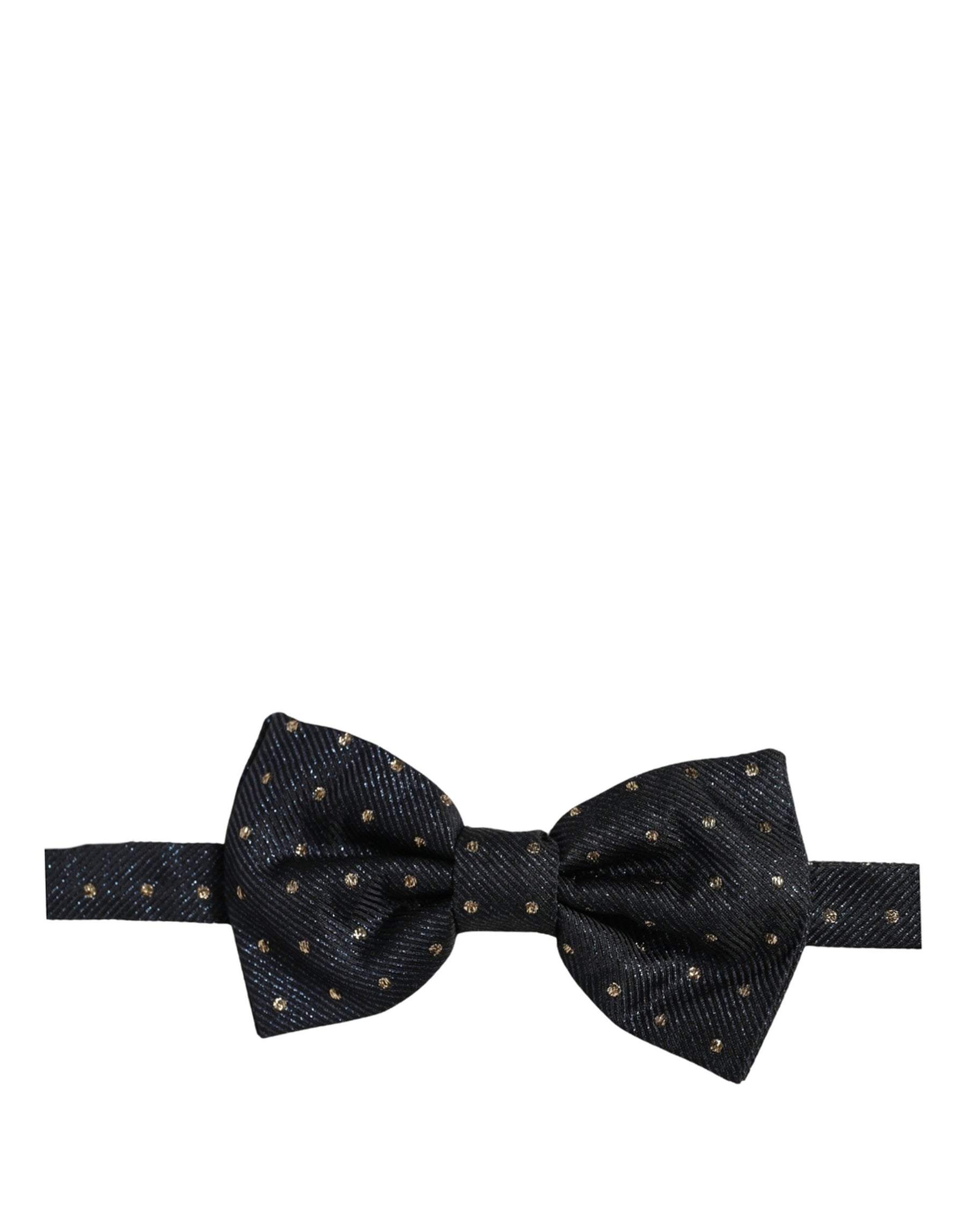 Dolce & Gabbana Men Black Polka Dot Silk Adjustable Neck Papillon Bow Tie | Regal Royce
