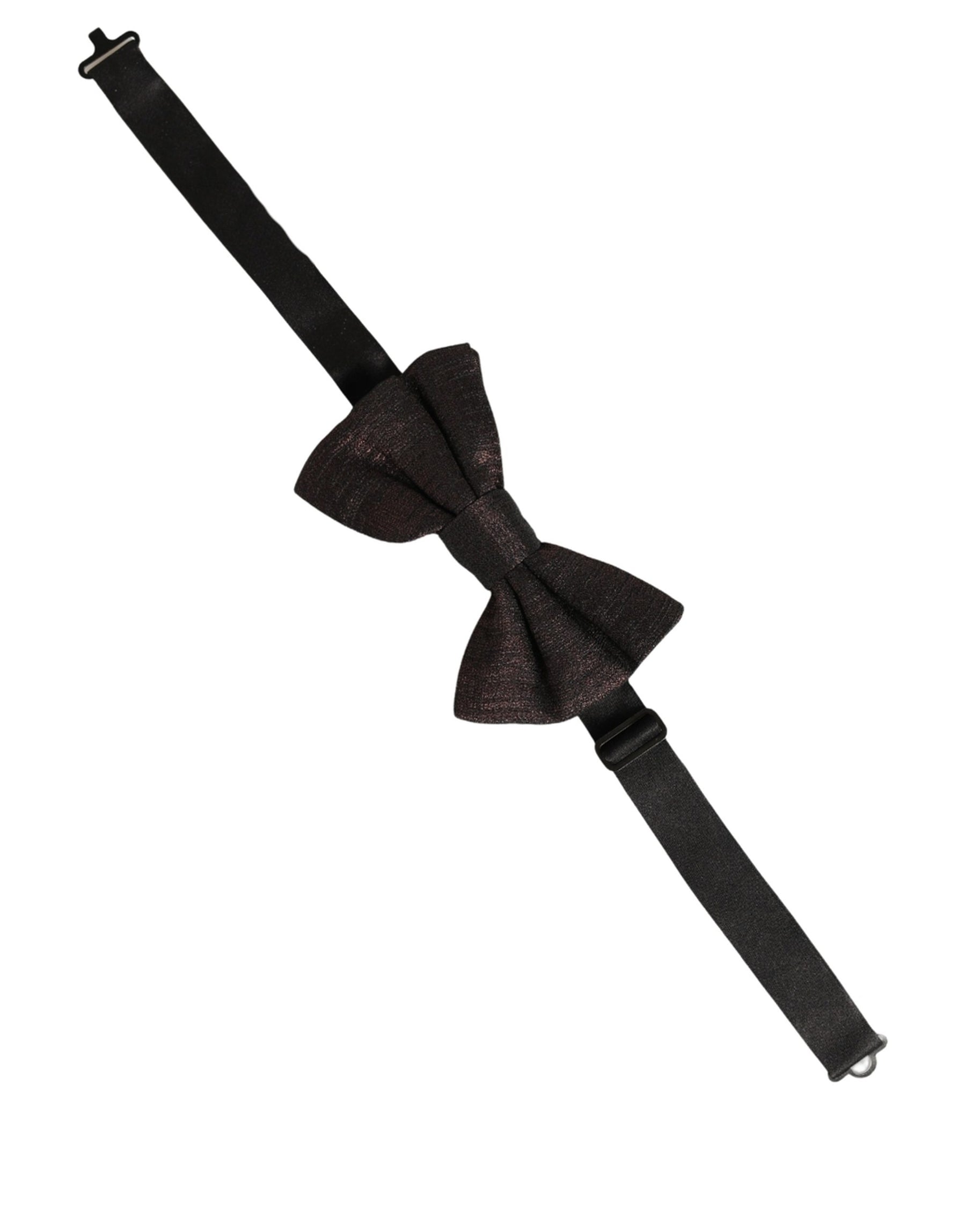 Dolce & Gabbana Men Brown 100% Silk Adjustable Neck Papillon Bow Tie | Regal Royce