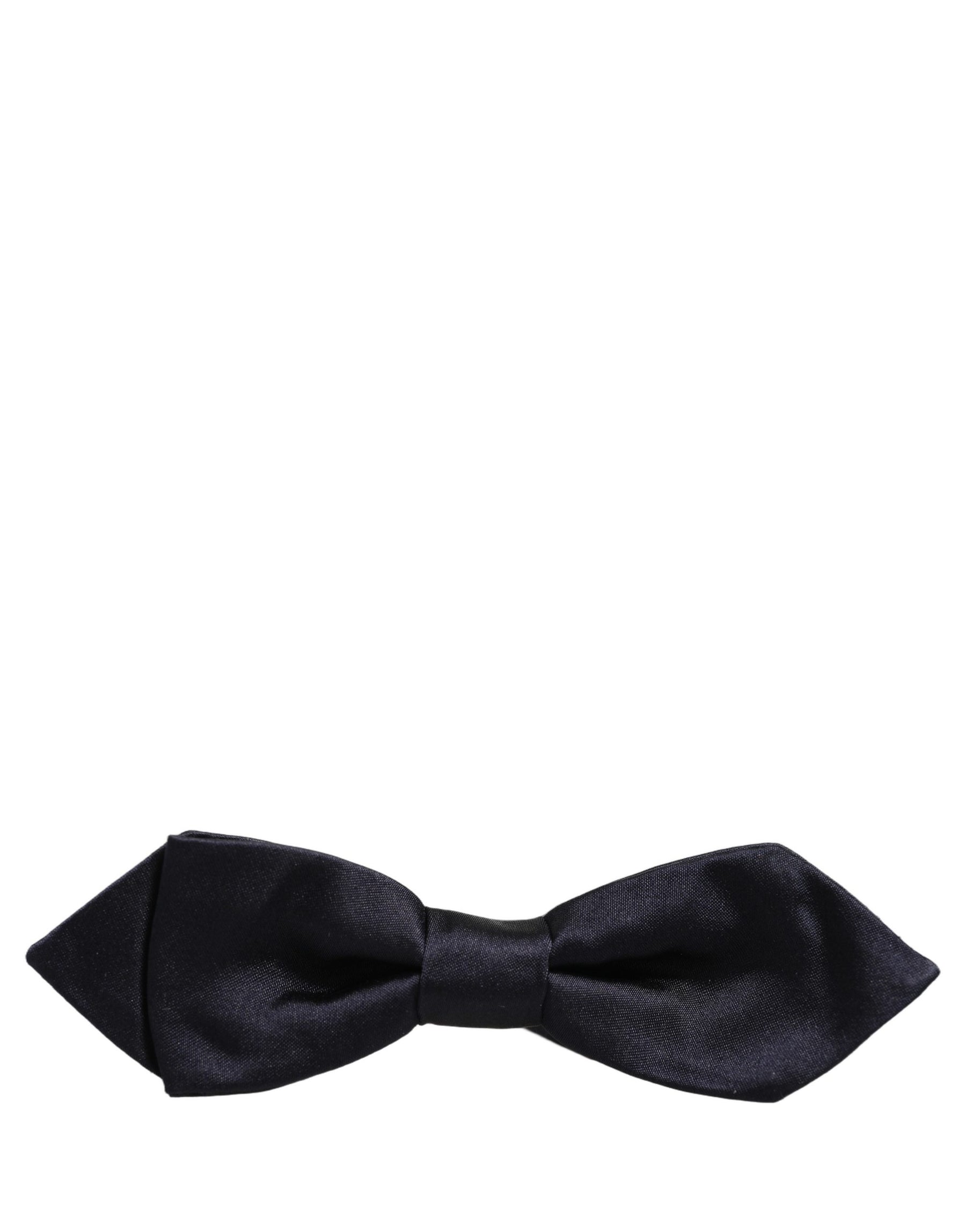 Dolce & Gabbana Men Dark Blue 100% Silk Adjustable Neck Papillon Bow Tie | Regal Royce