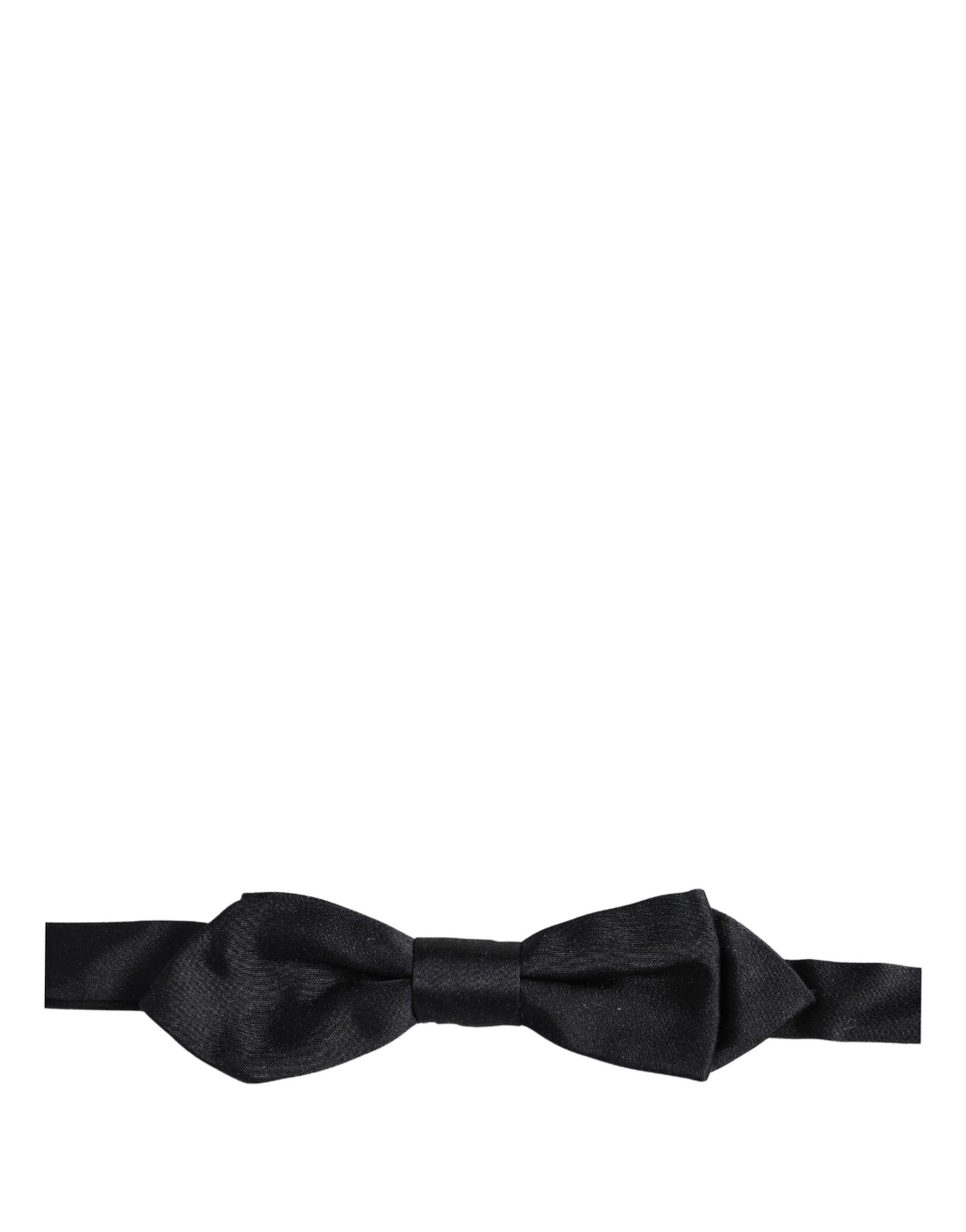 Dolce & Gabbana Men Black 100% Silk Adjustable Neck Papillon Bow Tie | Regal Royce