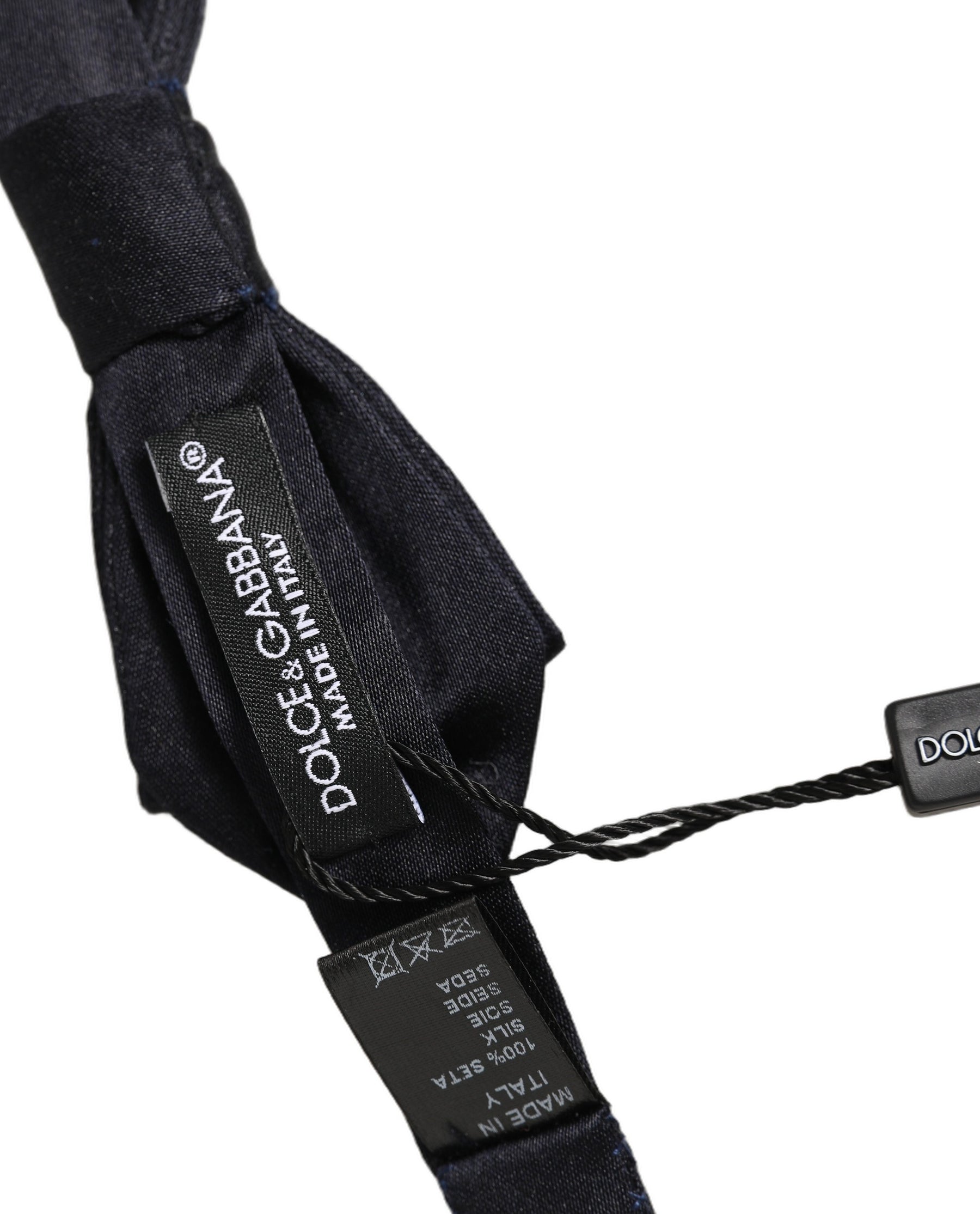 Dolce & Gabbana Men Black 100% Silk Adjustable Neck Papillon Bow Tie | Regal Royce