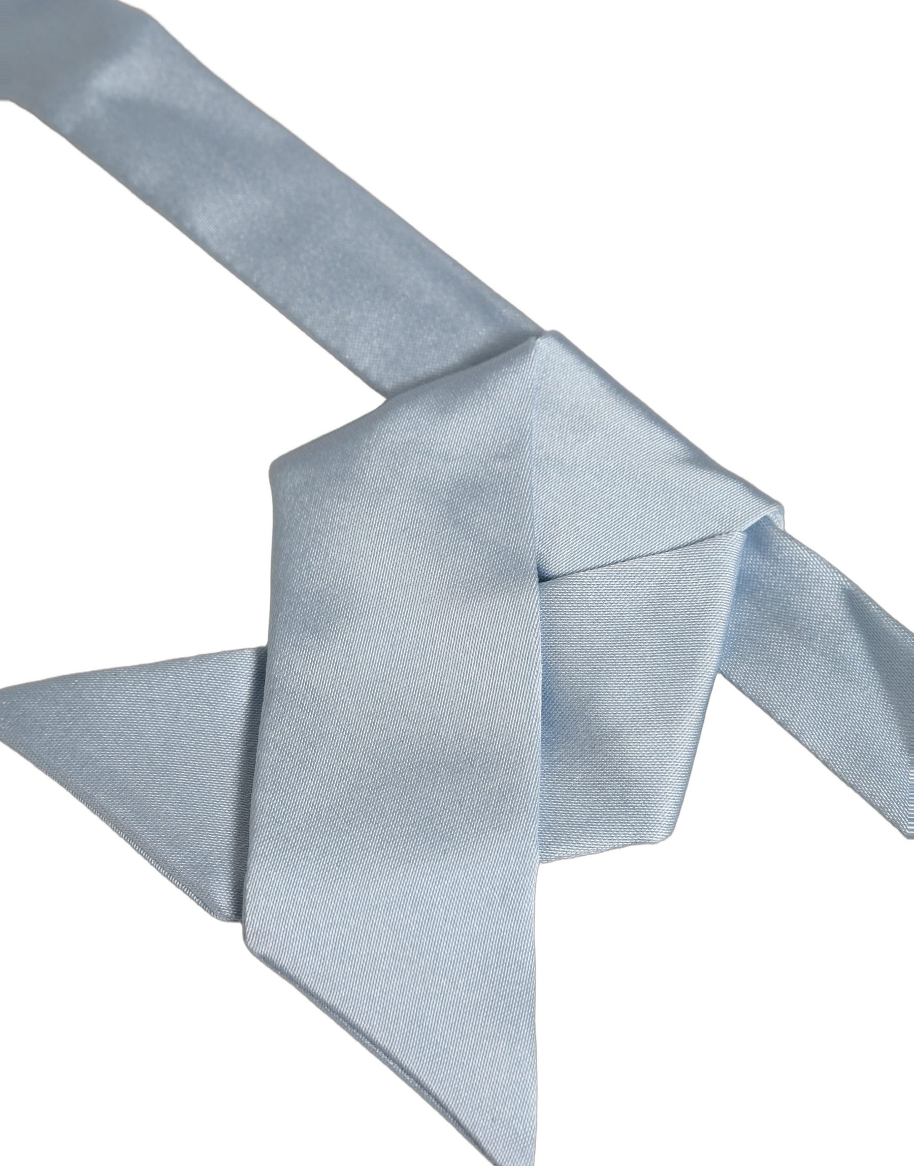 Dolce & Gabbana Men Light Blue SIlk Adjustable Neck Papillon Bow Tie | Regal Royce
