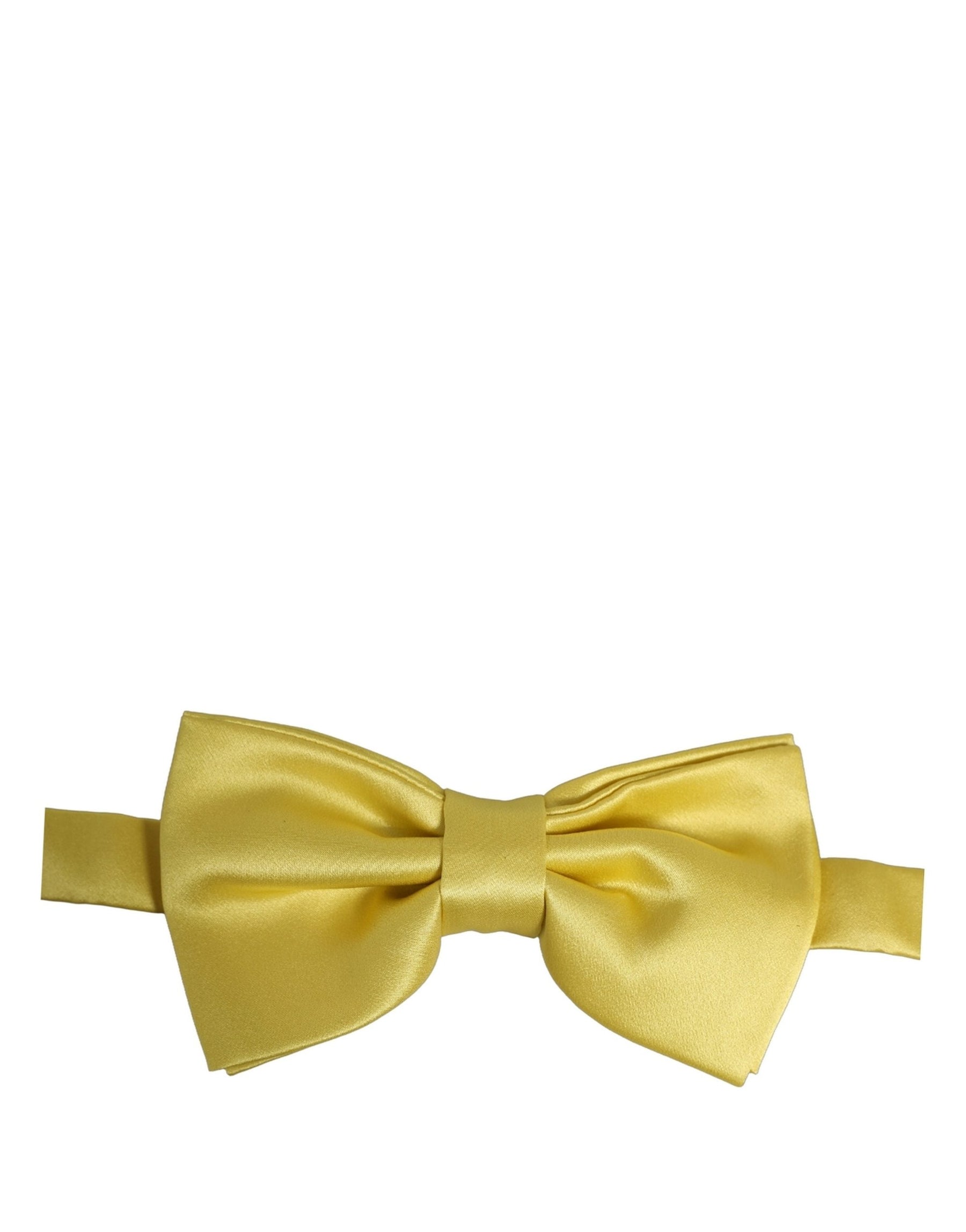 Dolce & Gabbana Men Yellow 100% Silk Adjustable Neck Papillon Bow Tie | Regal Royce
