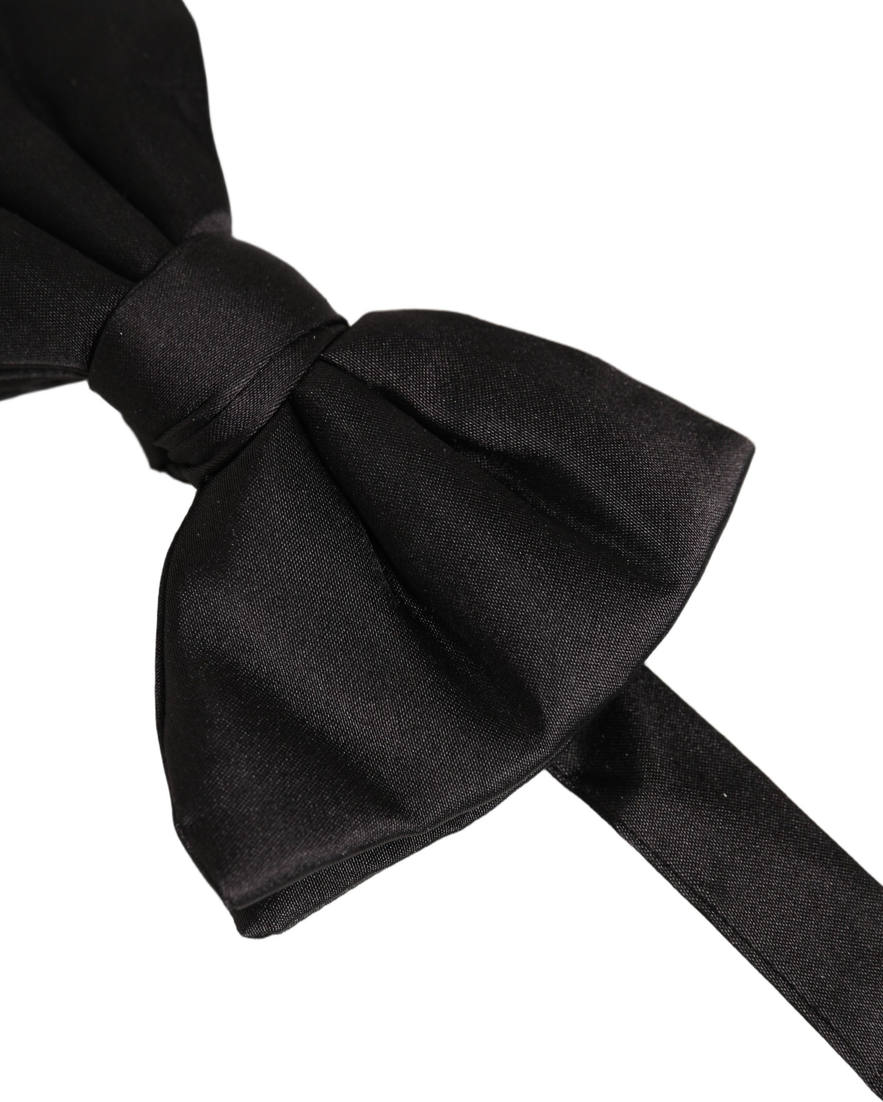 Dolce & Gabbana Men Black 100% Silk Adjustable Neck Papillon Bow Tie | Regal Royce