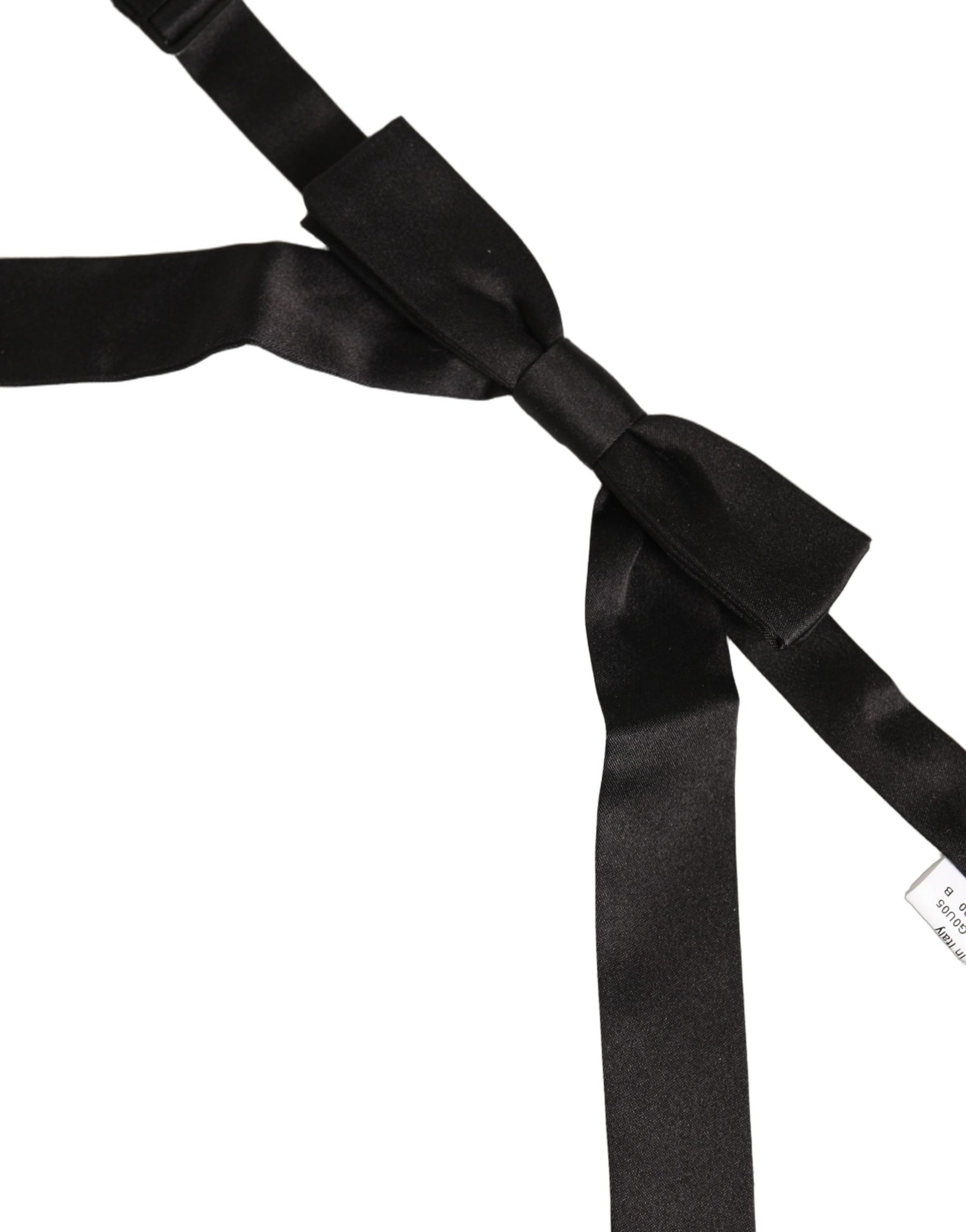 Dolce & Gabbana Men Black 100% SIlk Adjustable Neck Papillon Bow Tie | Regal Royce