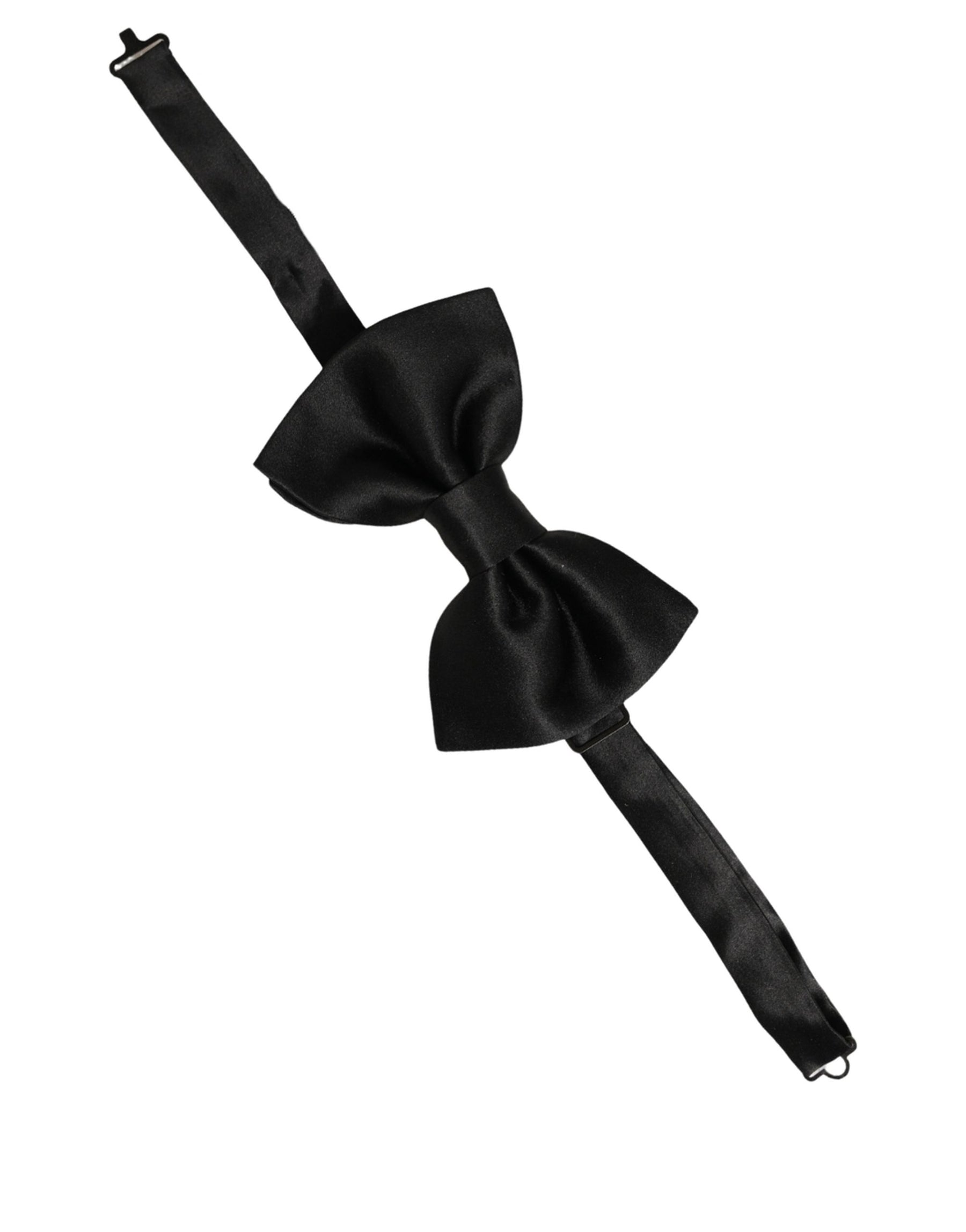 Dolce & Gabbana Men Black 100% Silk Adjustable Neck Papillon Bow Tie | Regal Royce