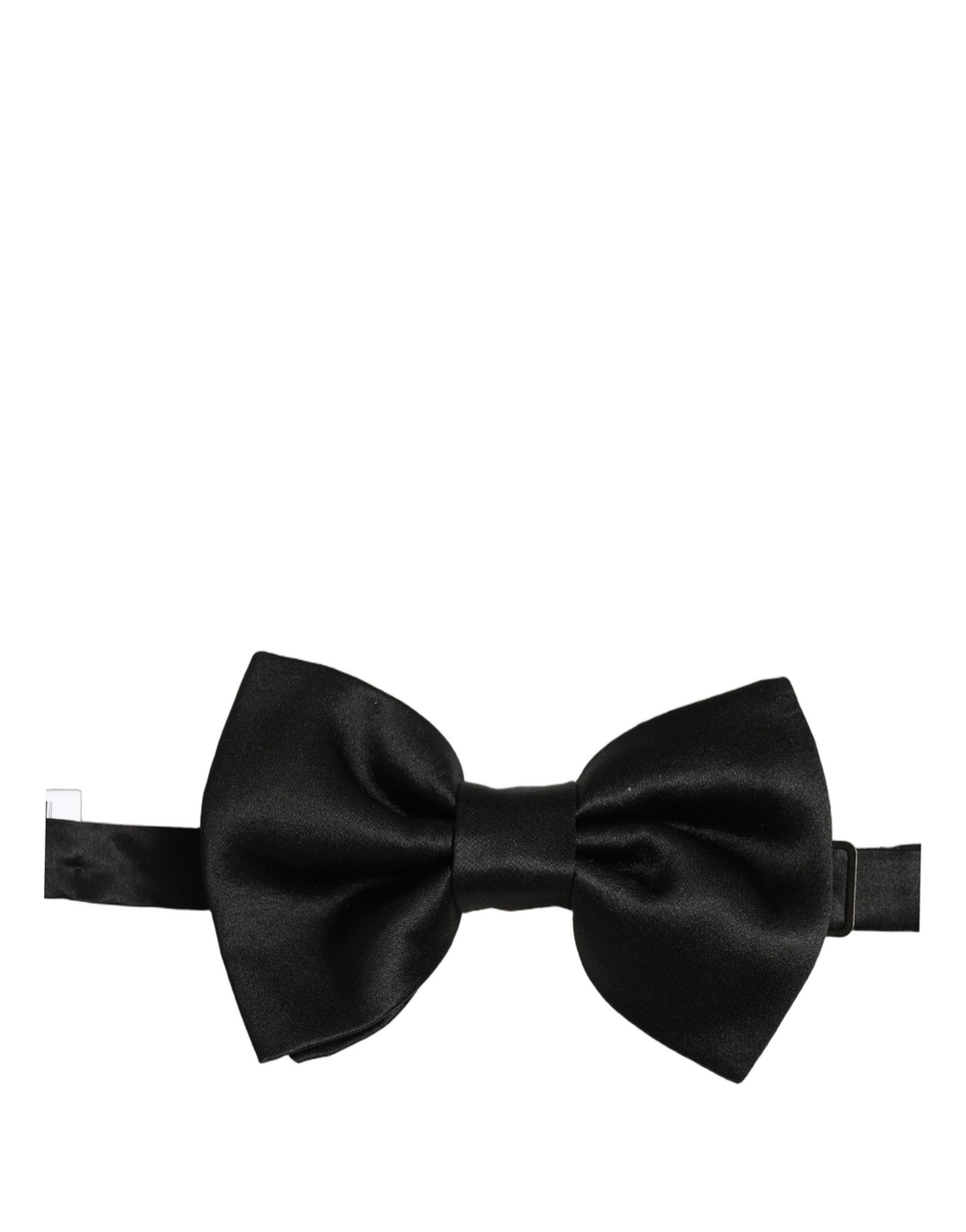 Dolce & Gabbana Men Black 100% Silk Adjustable Neck Papillon Bow Tie | Regal Royce