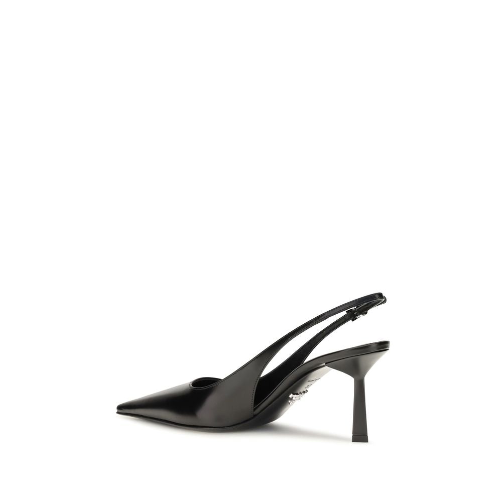 Prada Black Calf Leather Bos Taurus High Heel Pumps | Regal Royce