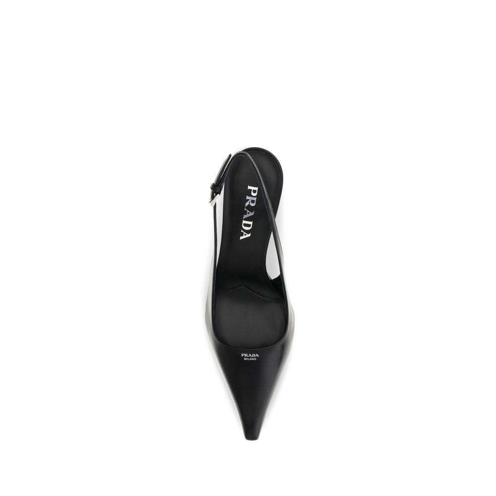 Prada Black Calf Leather Bos Taurus High Heel Pumps | Regal Royce