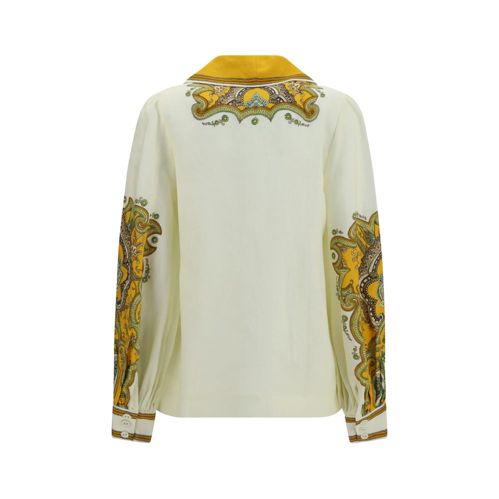 Alemais Beige Linen Pattern Shirt | Regal Royce