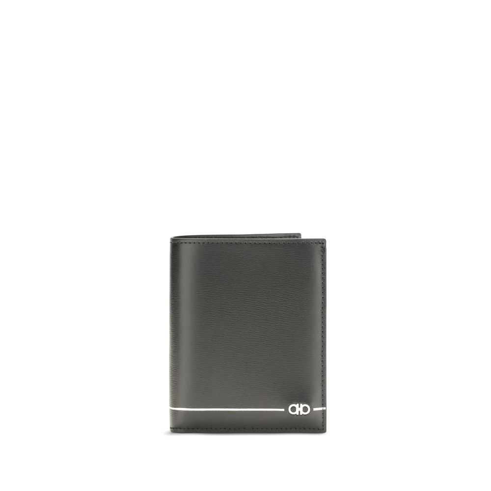 Ferragamo Black Calf Leather Bos Taurus Wallet | Regal Royce