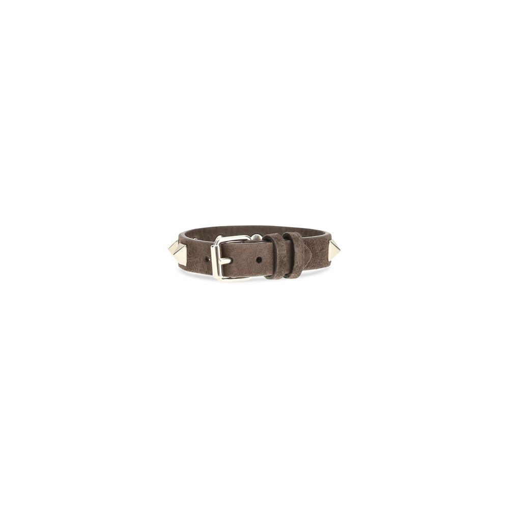 Valentino Garavani Brown Calf Leather Bos Taurus Bracelet | Regal Royce