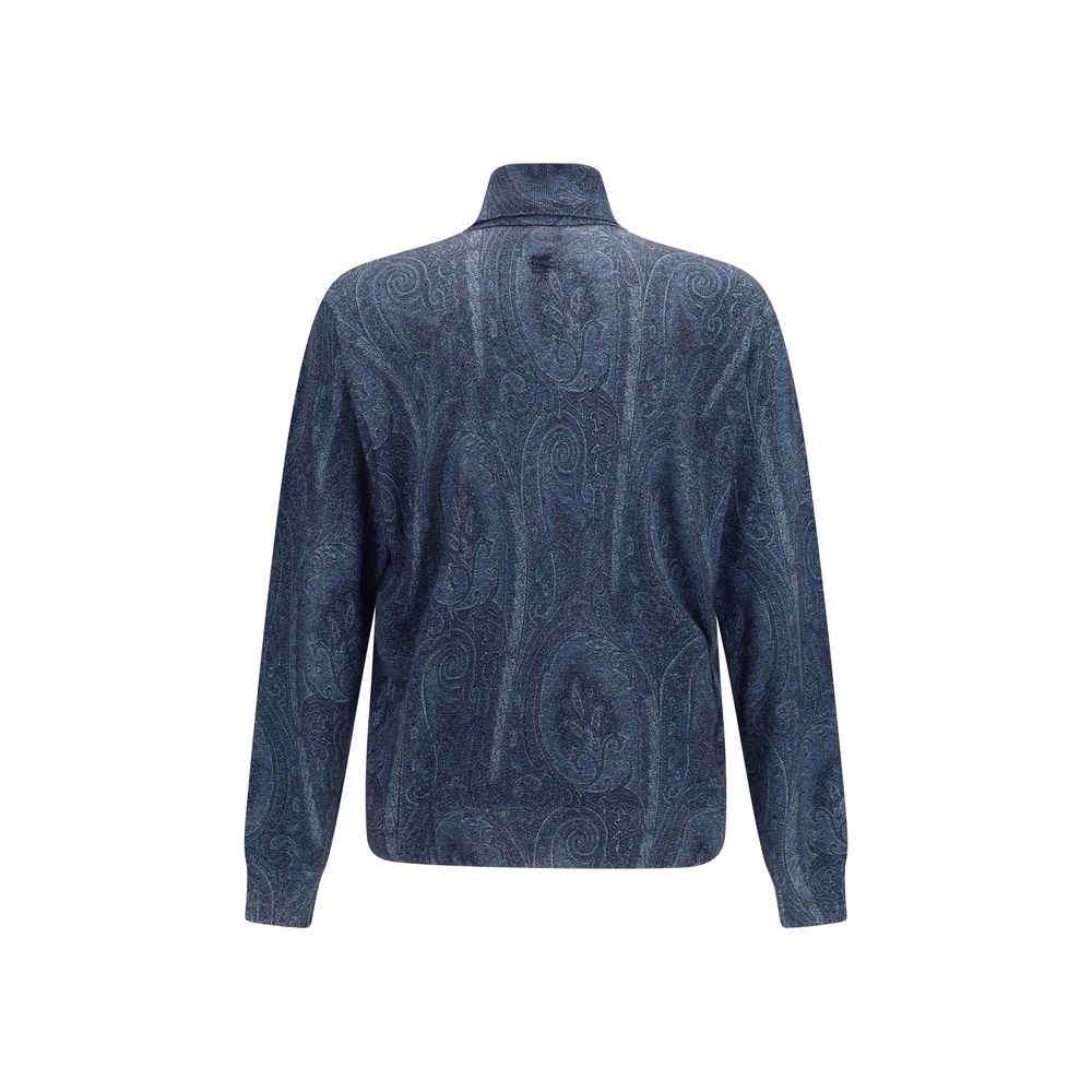 Etro Blue Silk Turtleneck | Regal Royce