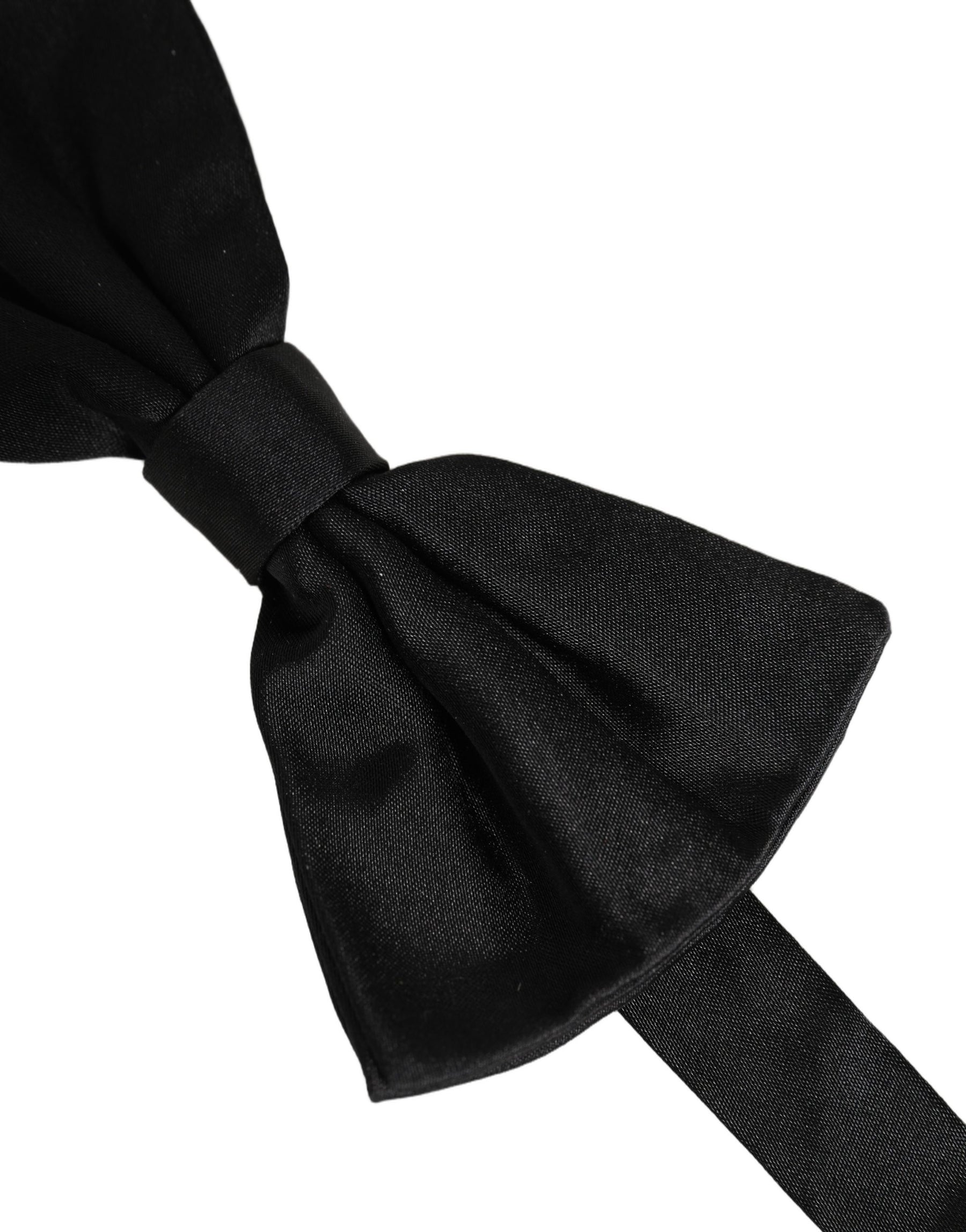 Dolce & Gabbana Men Black 100% Silk Adjustable Neck Papillon Bow Tie | Regal Royce